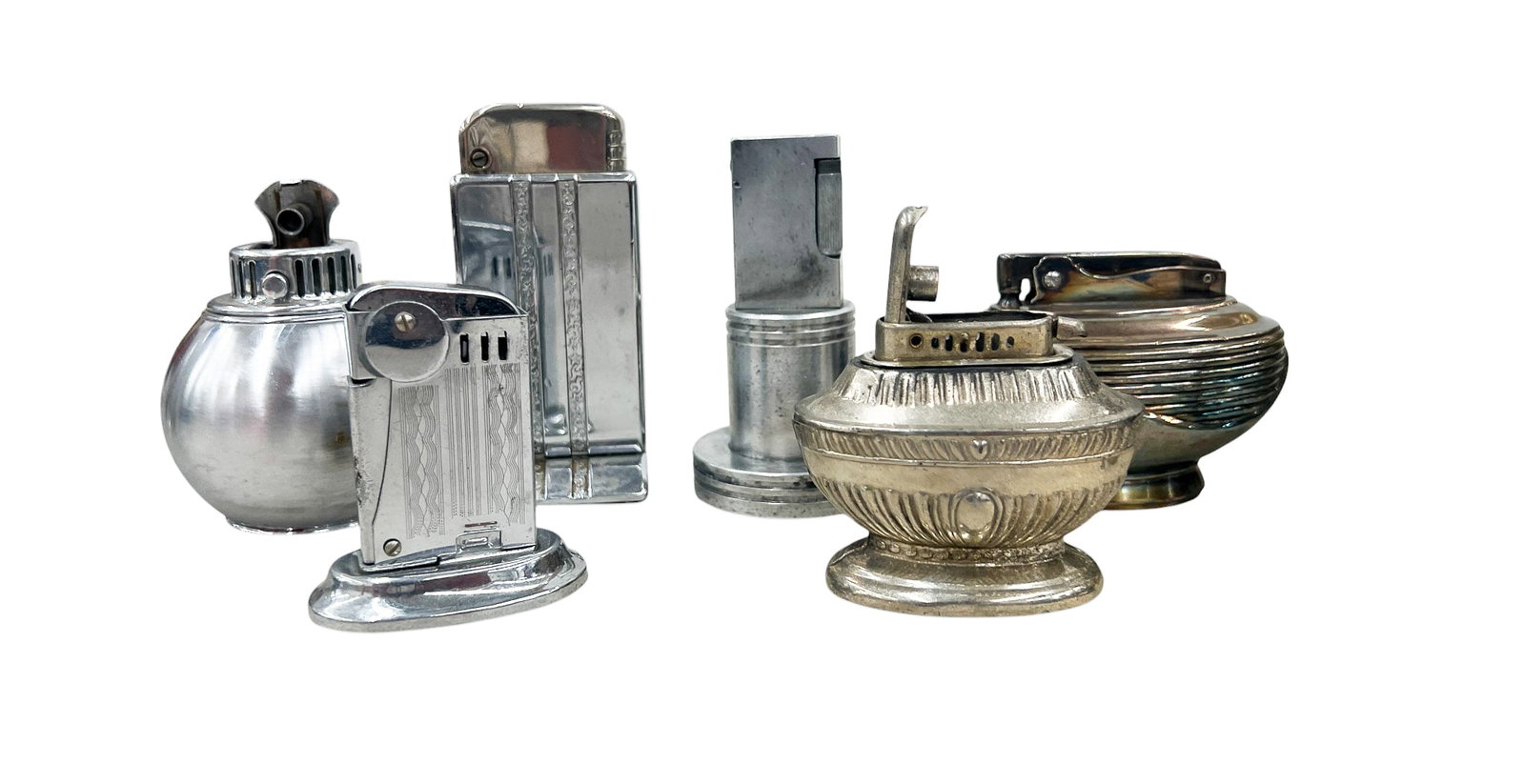 12pc Vintage Metal Plated Table Top Lighters - 2