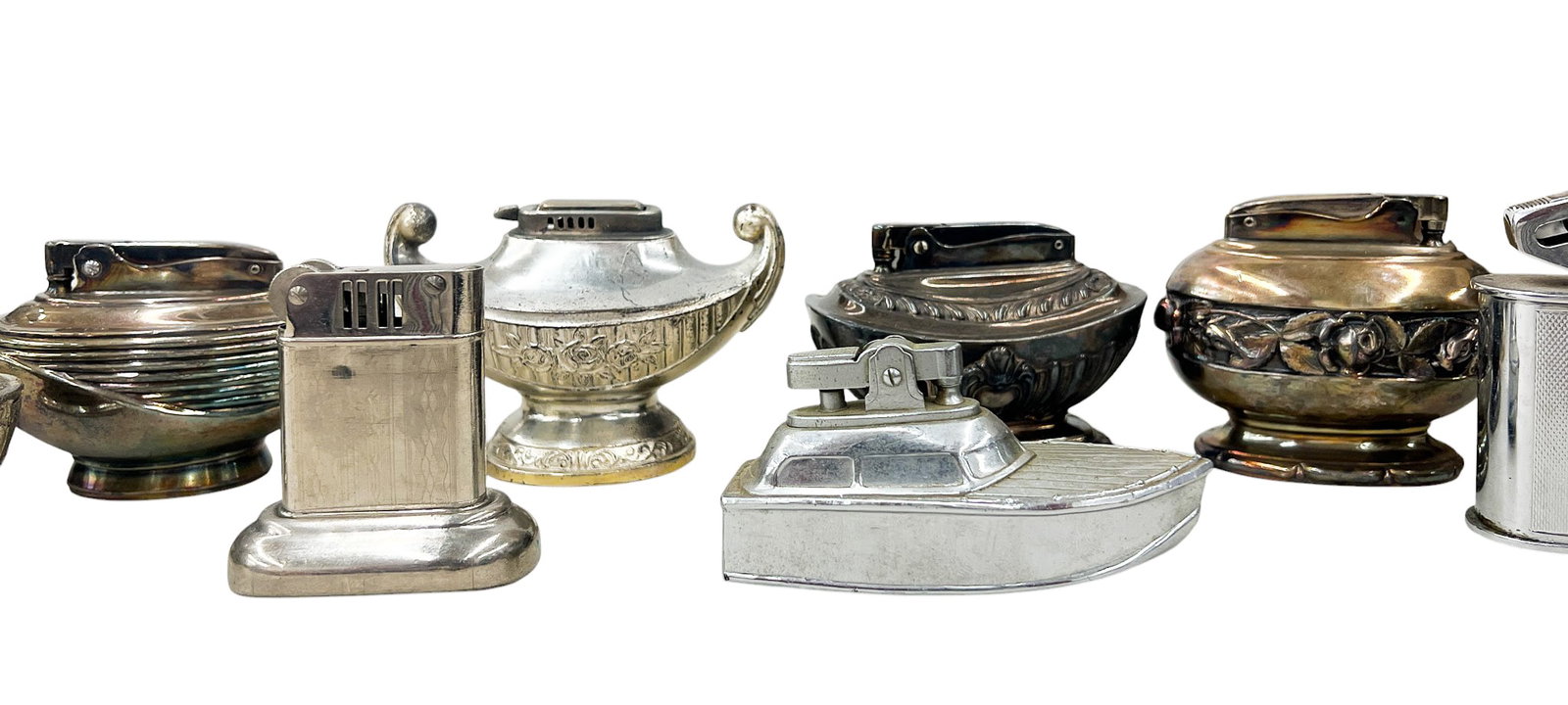 12pc Vintage Metal Plated Table Top Lighters - 3