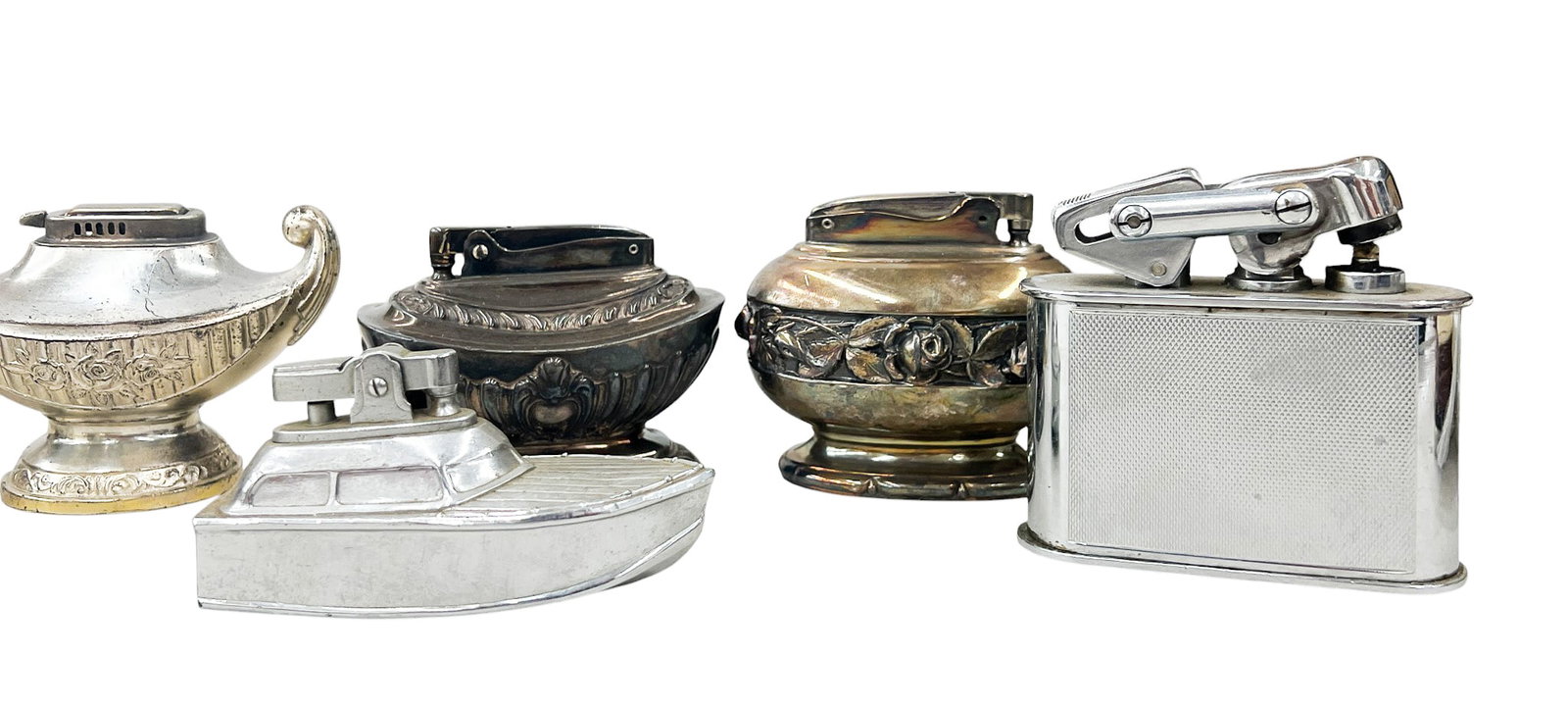 12pc Vintage Metal Plated Table Top Lighters - 4
