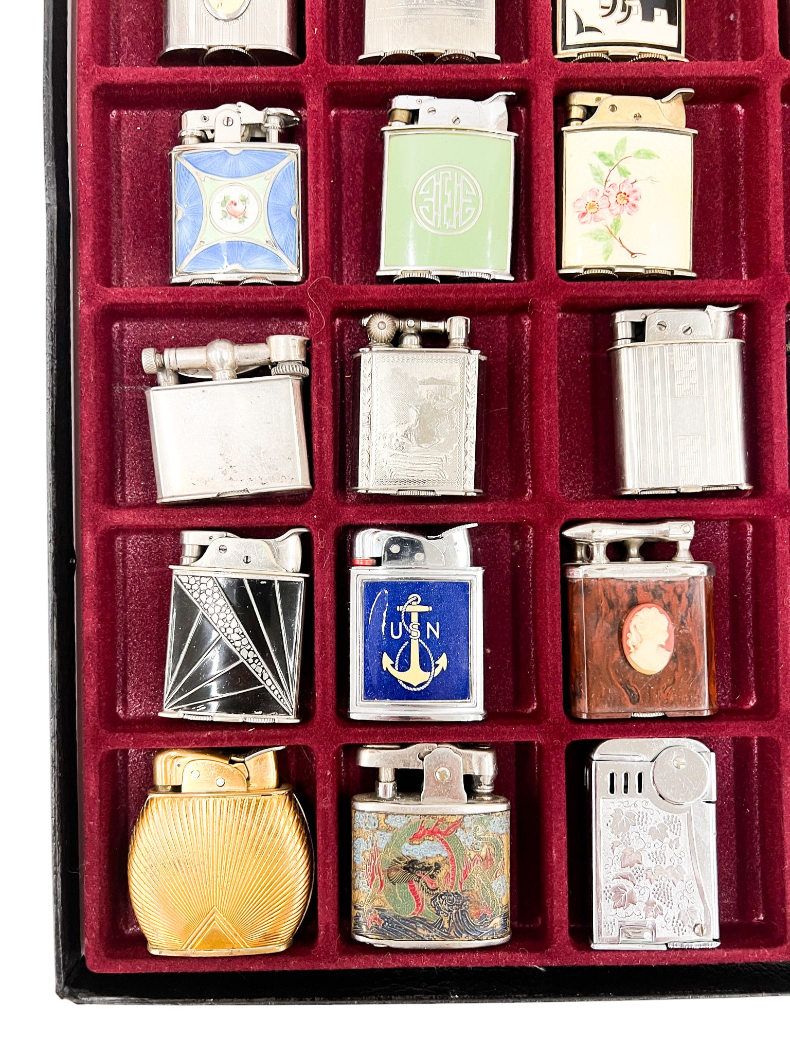 36pc Vintage Lighters in Display Case - 4