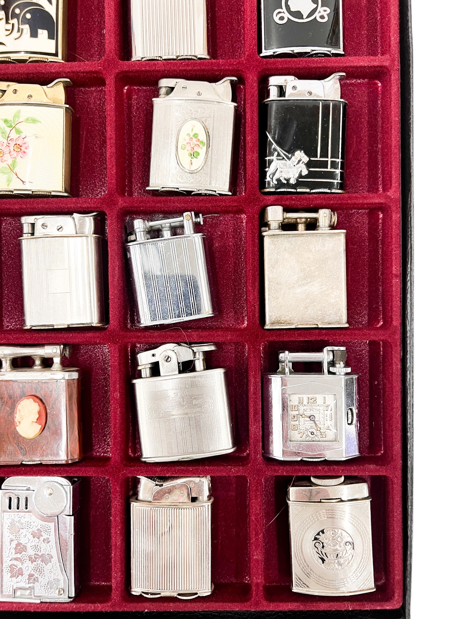 36pc Vintage Lighters in Display Case - 5