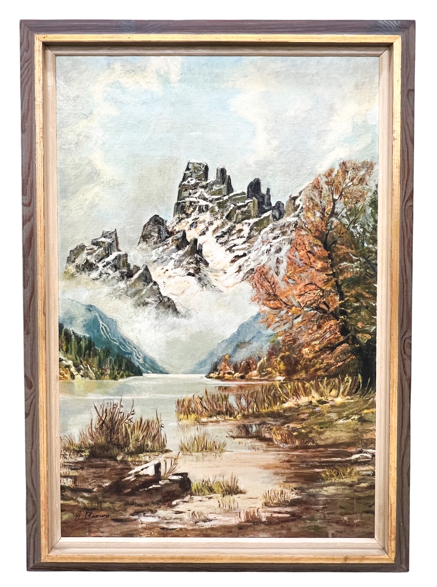 G. Brown "Cloudy Day by the Lake" Oil on Canvas - 2