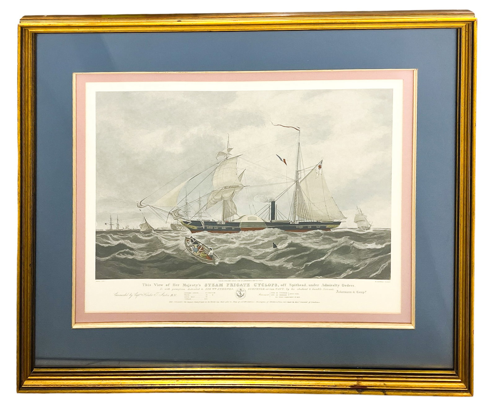 "This View of Her Majesty's Steam Frigate Cyclops" Lithograph - 2