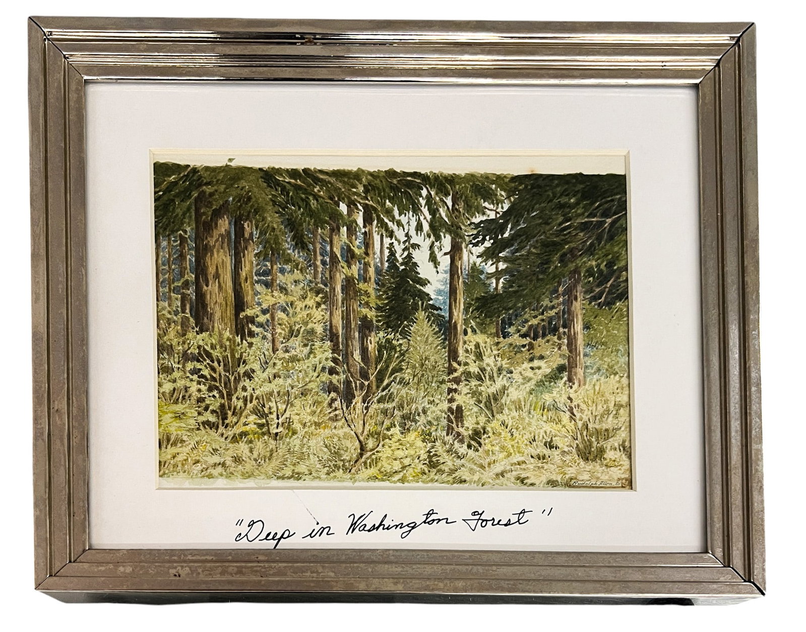 Rudolph Allen "Deep in Washington Forest" 1957 Watercolor on Paper - 2