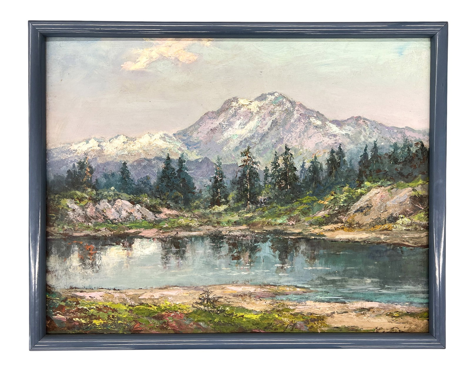 Roberta Jensen "Cascadia Lake" 1969 Oil on Board - 2