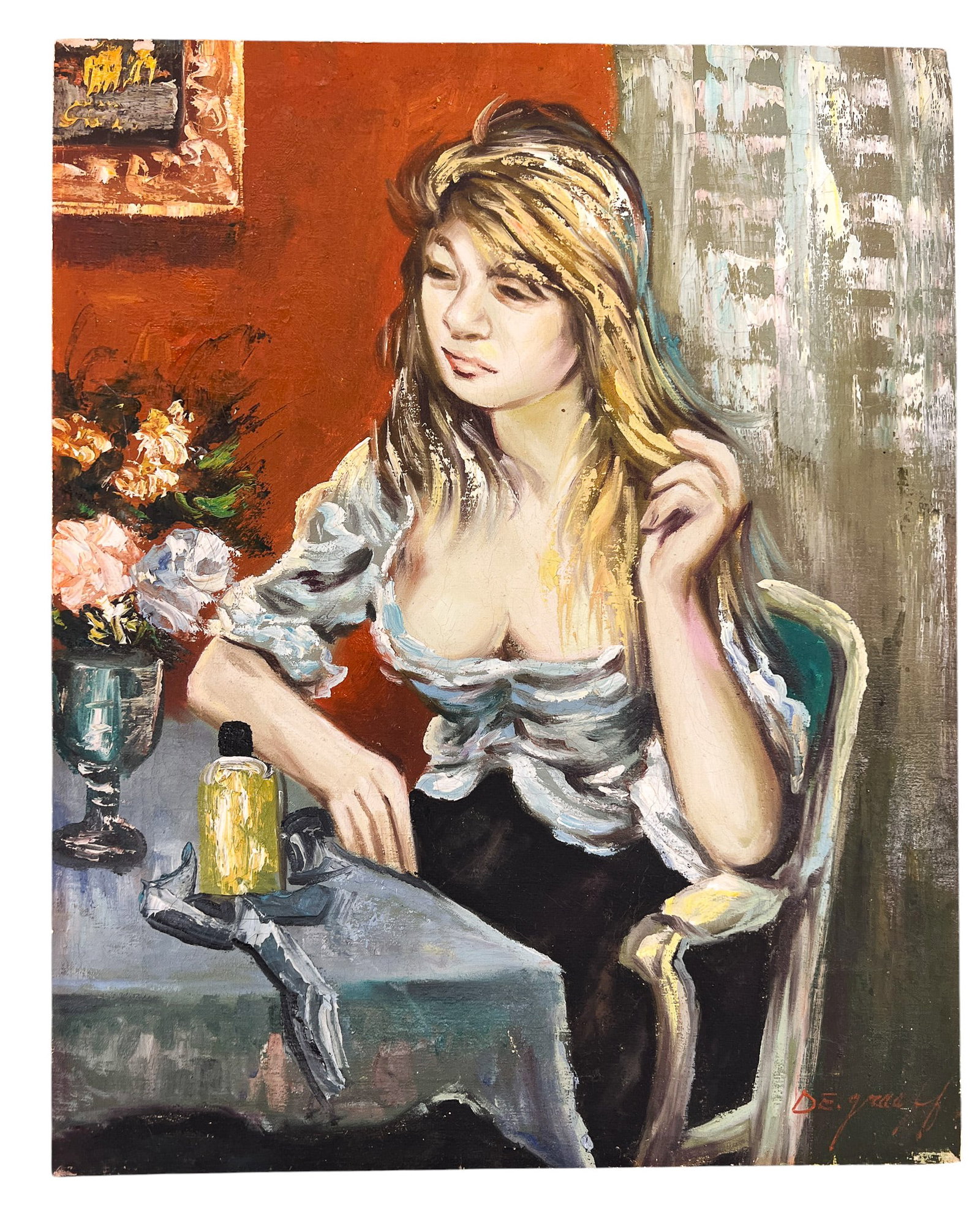 D.E. Graaff "The Wait" Oil on Canvas - 2