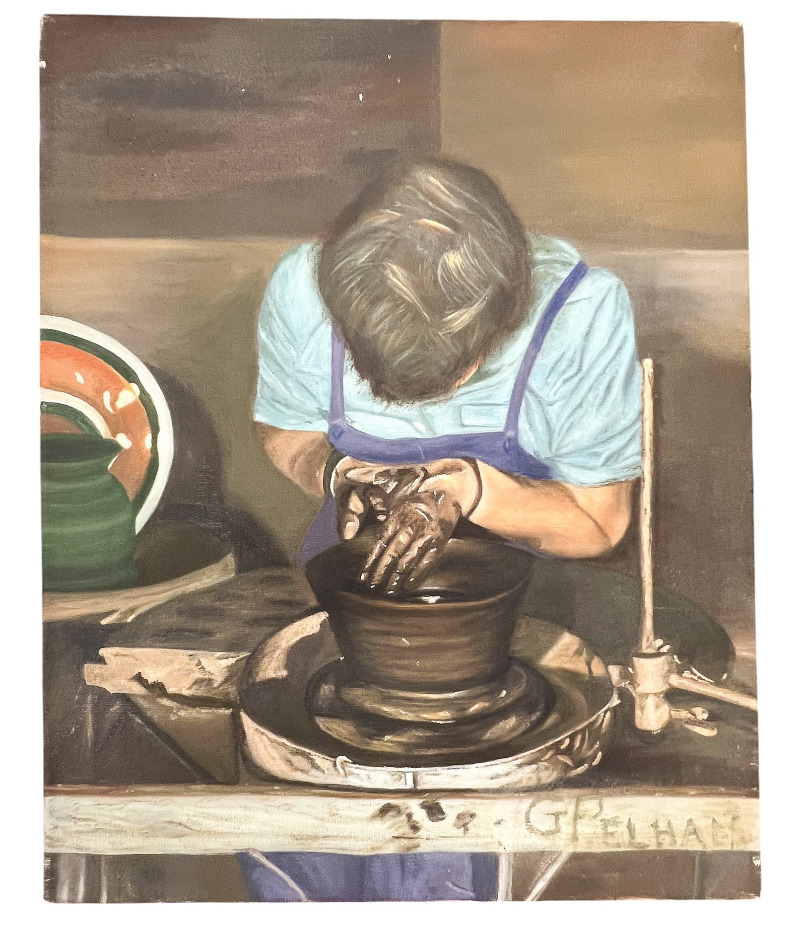 Gene Pelham "Potter" Oil on Canvas - 2