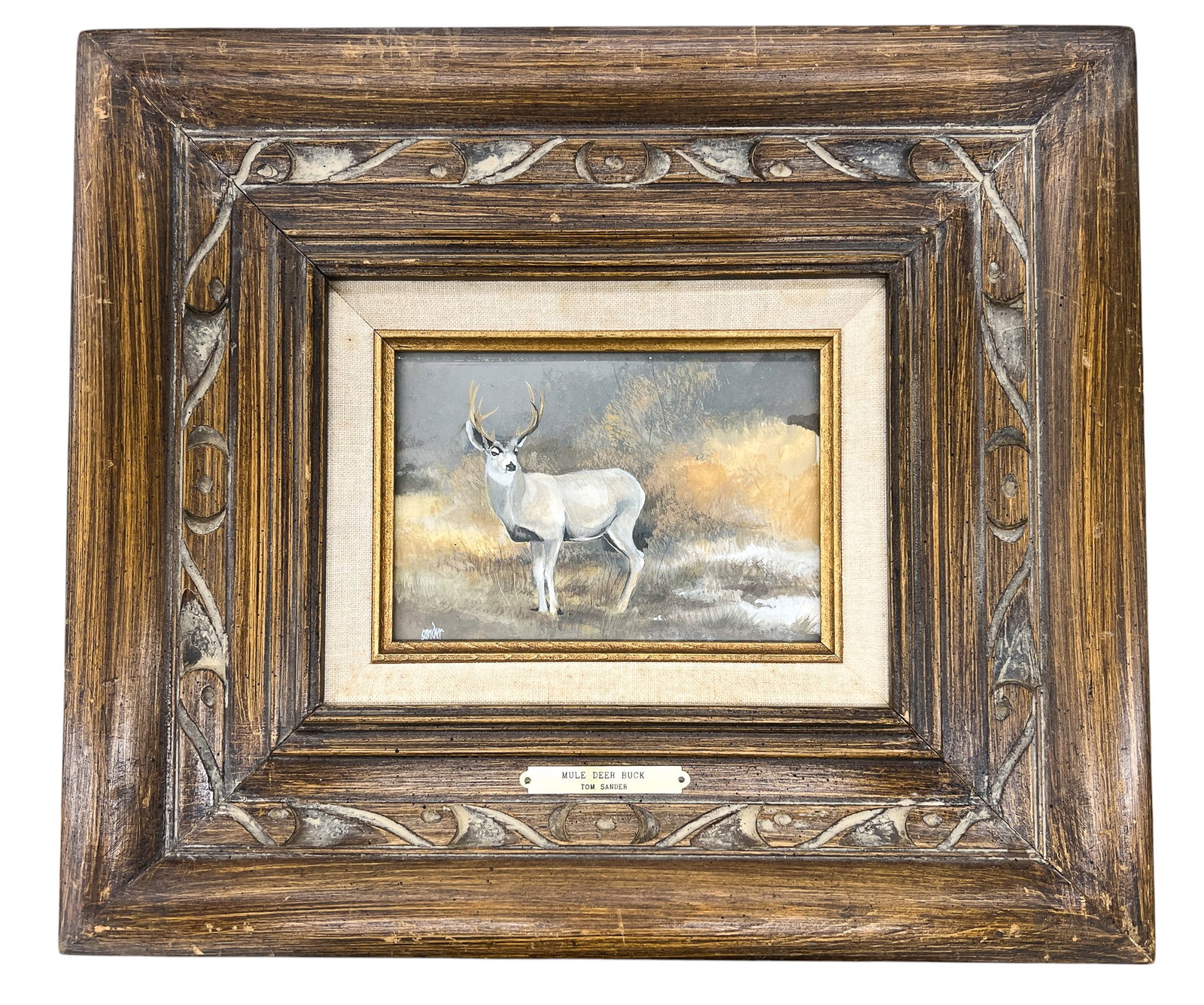 Tom Sander "Mule Deer Buck" Gouache on Paper - 2