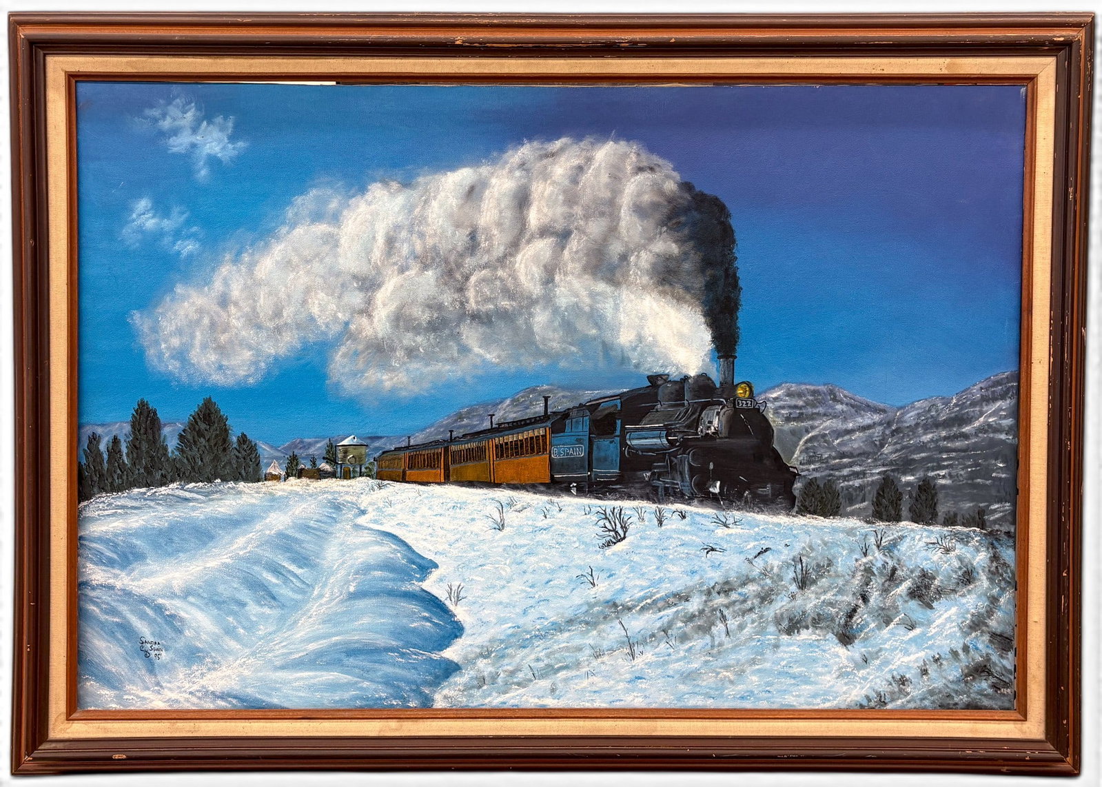 Sandra Spain "B Spain Train" Acrylic on Canvas - 2