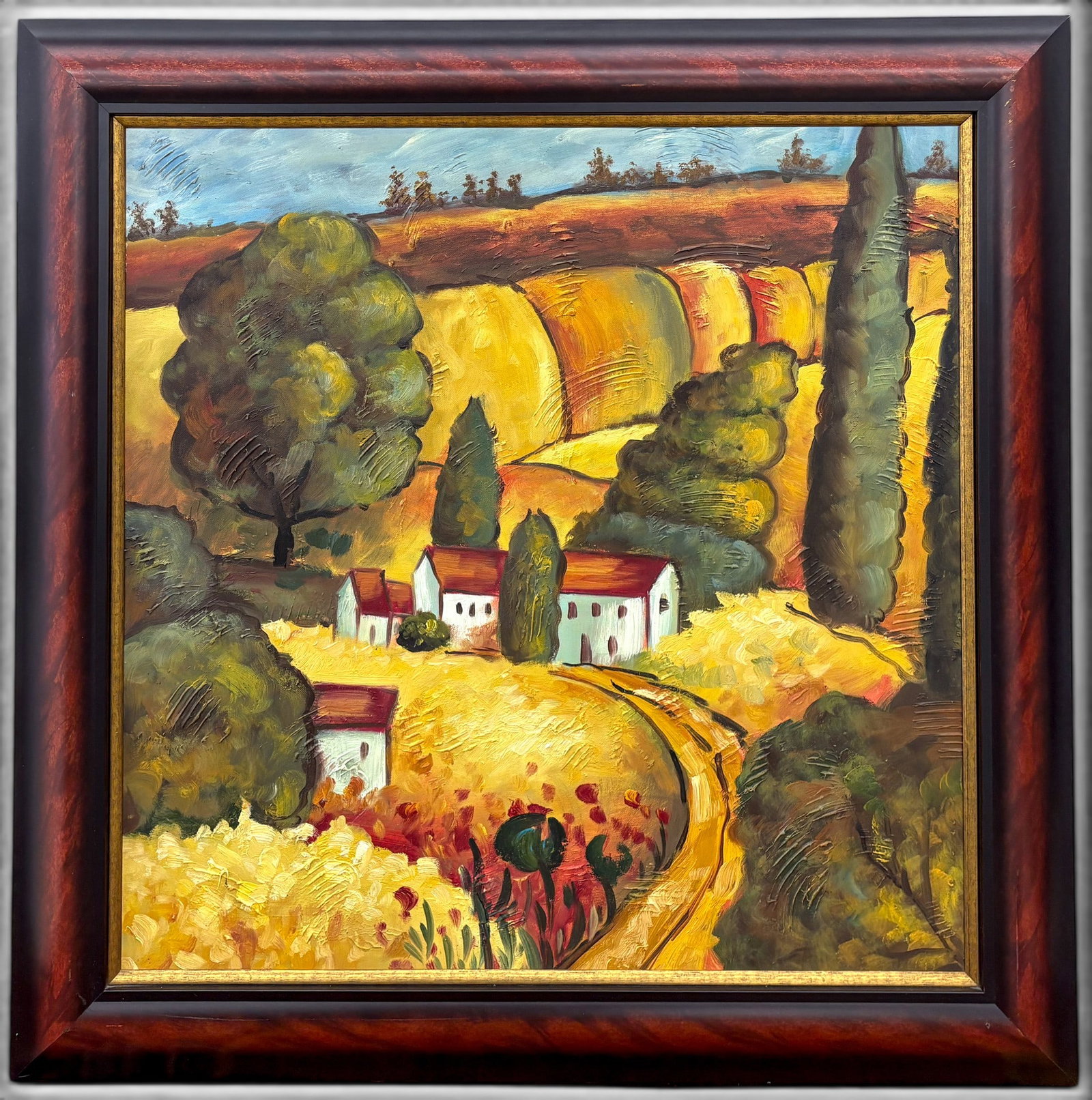 Artist Unknown "Tuscan Village II" Oil on Canvas - 2