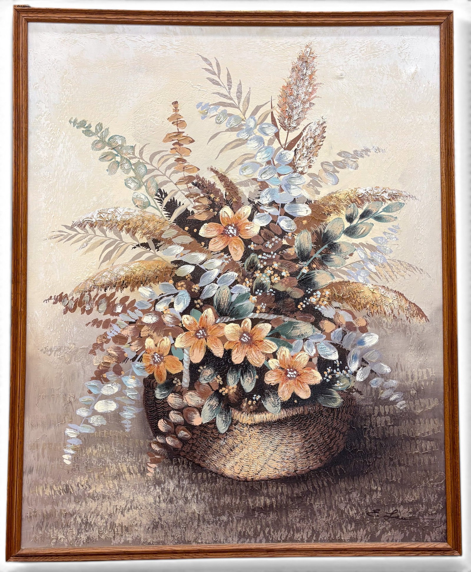 E. Lee "Floral Arrangement" Oil on Canvas - 2