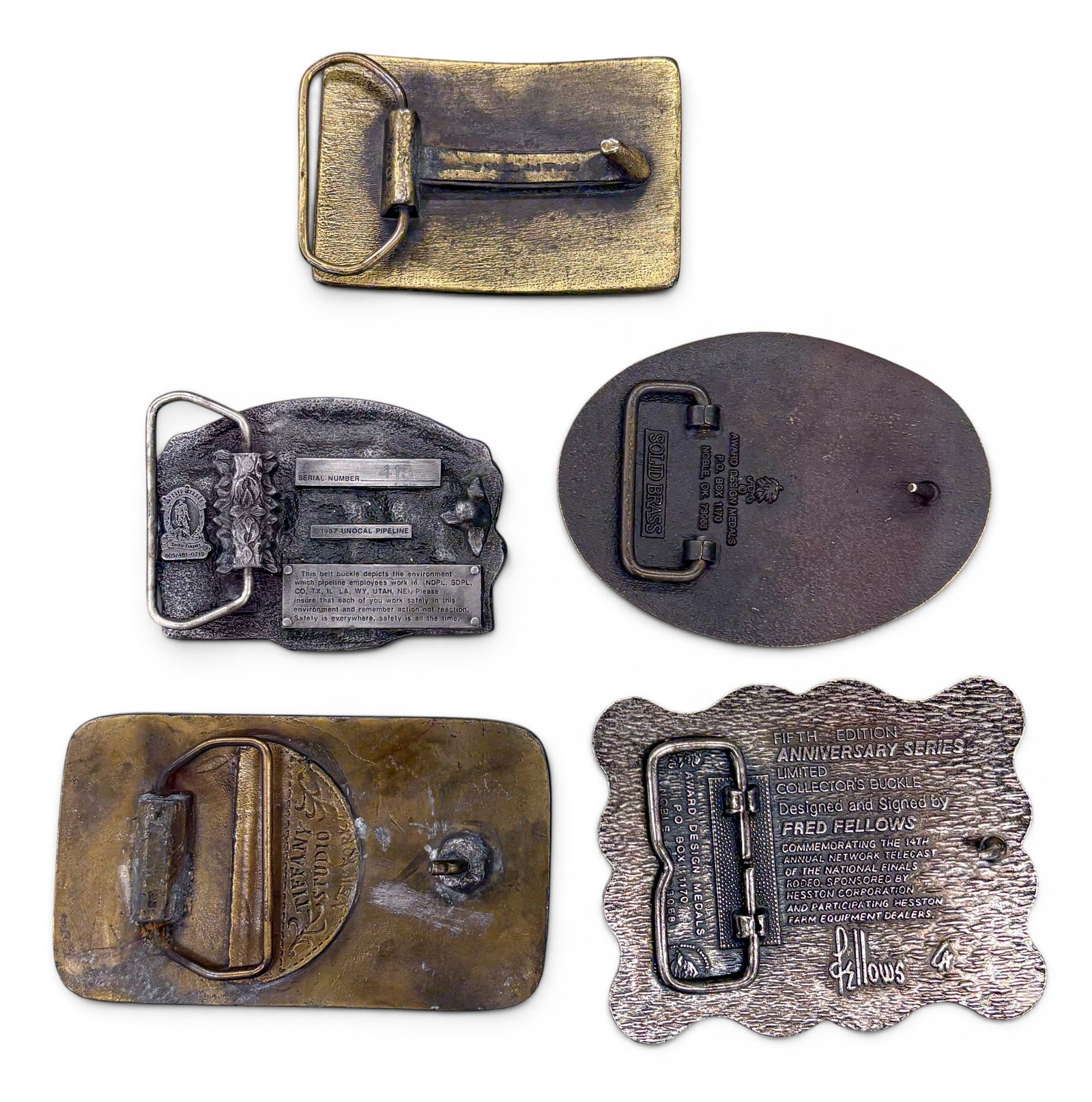 5pc Vintage Americana Belt Buckles - 2