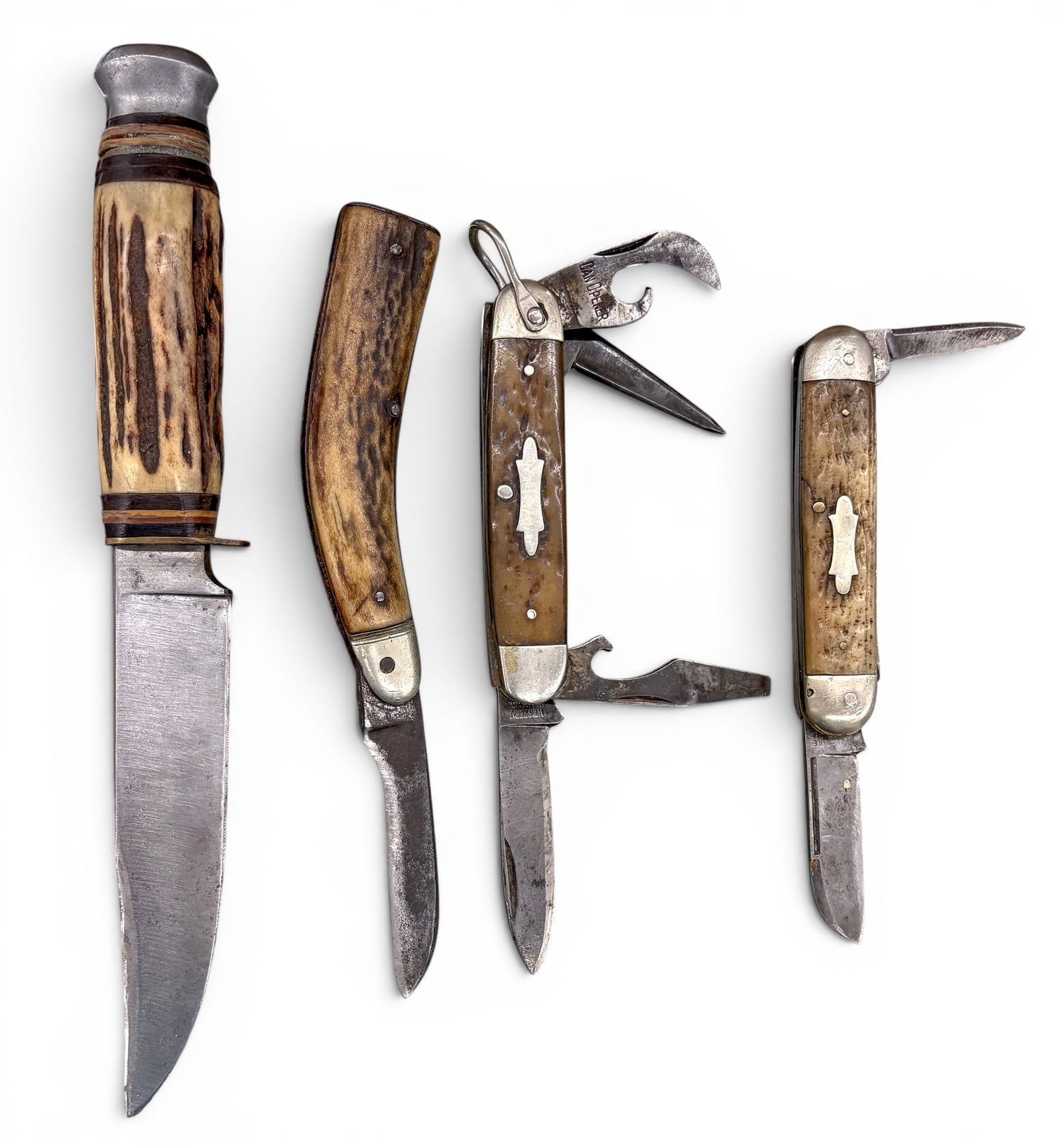 4pc Carved Handle Knives - 2
