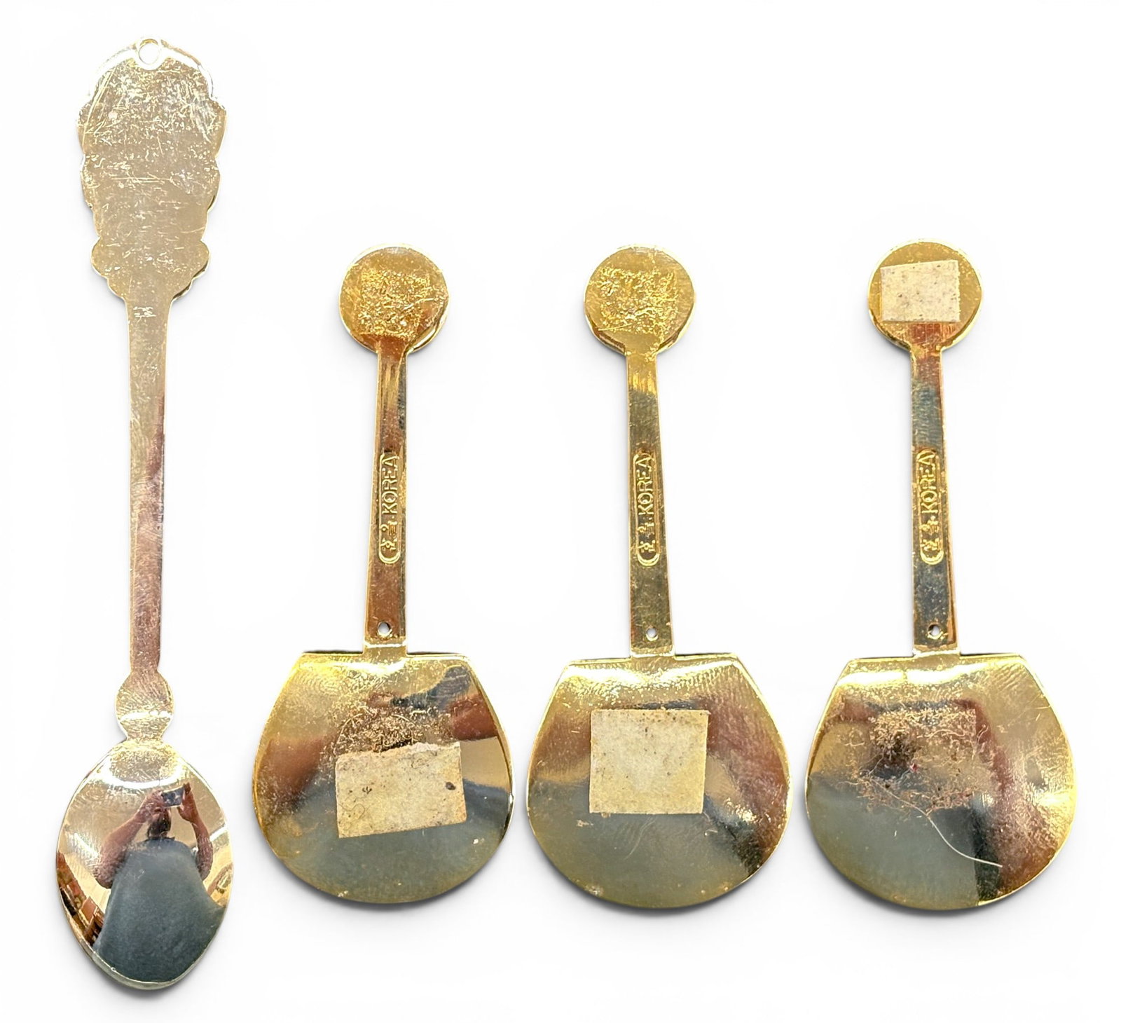 4pc Korean Souvenir Gold Plated Spoons - 2