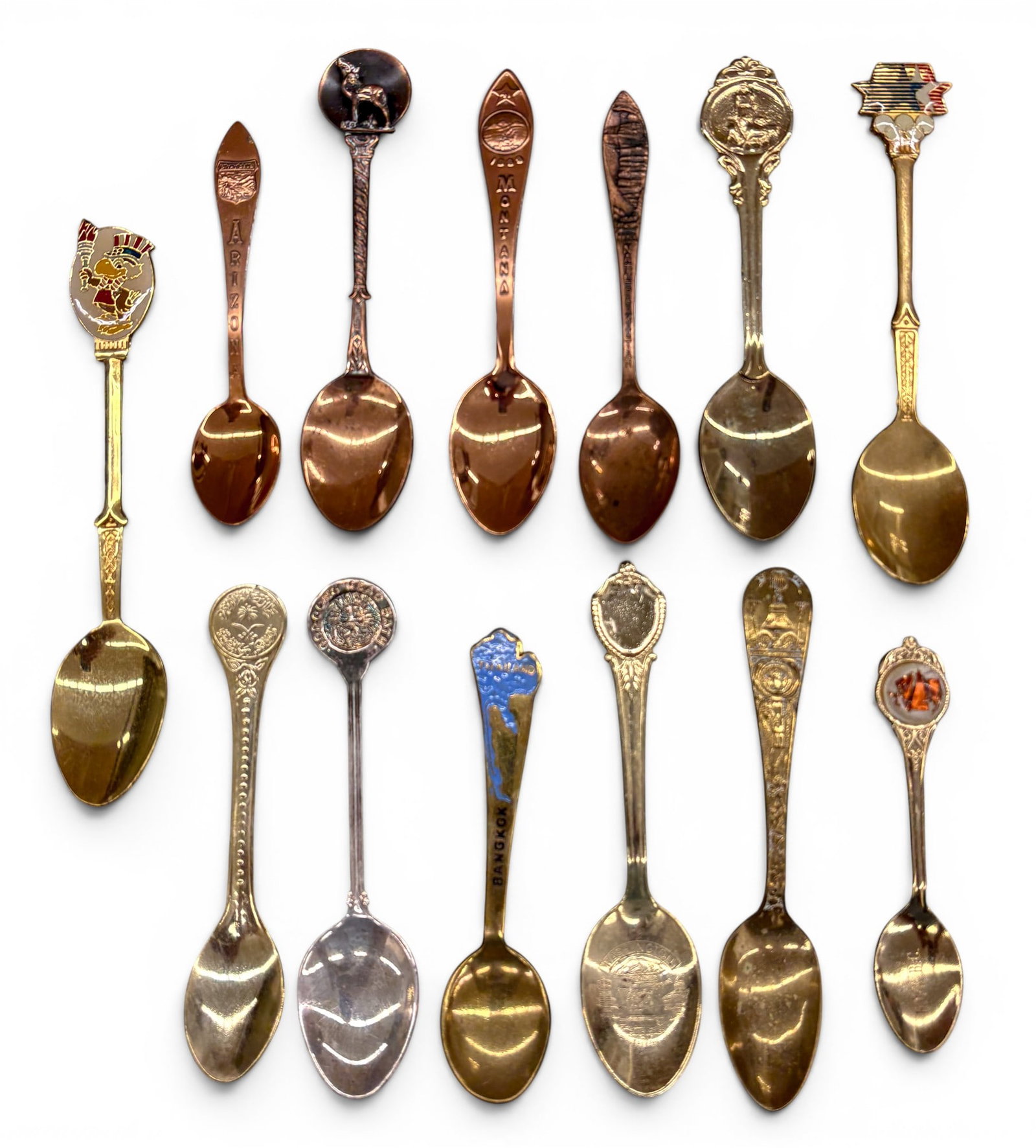 15pc Gold Plated Souvenir Spoons etc. - 3