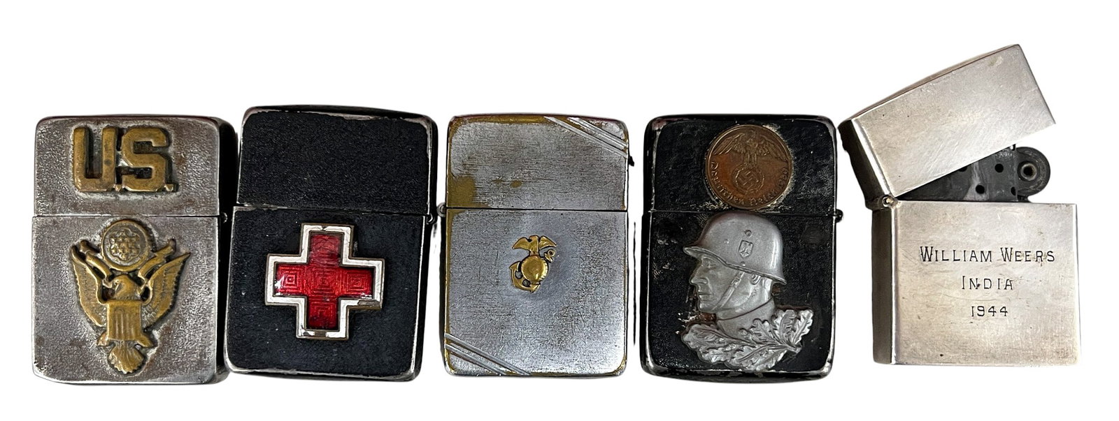 5pc Vintage WWII Zippo Lighters etc. (1 of 1)