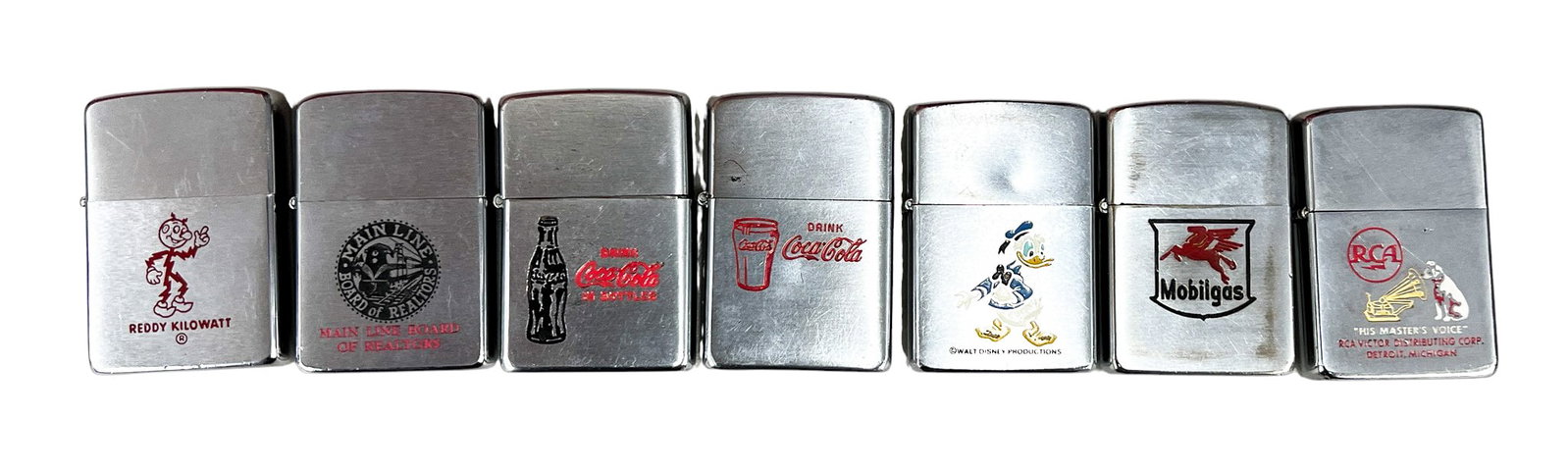 7pc Vintage Advertising Zippo Lighters (1 of 1)