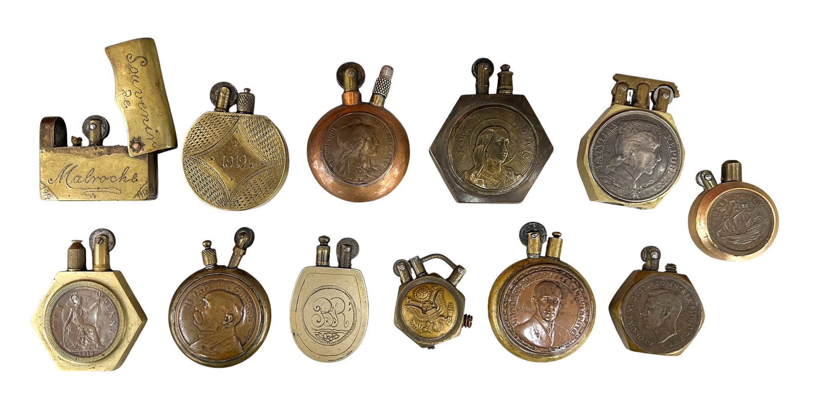 12pc Antique WWI Trench Lighters (1 of 1)