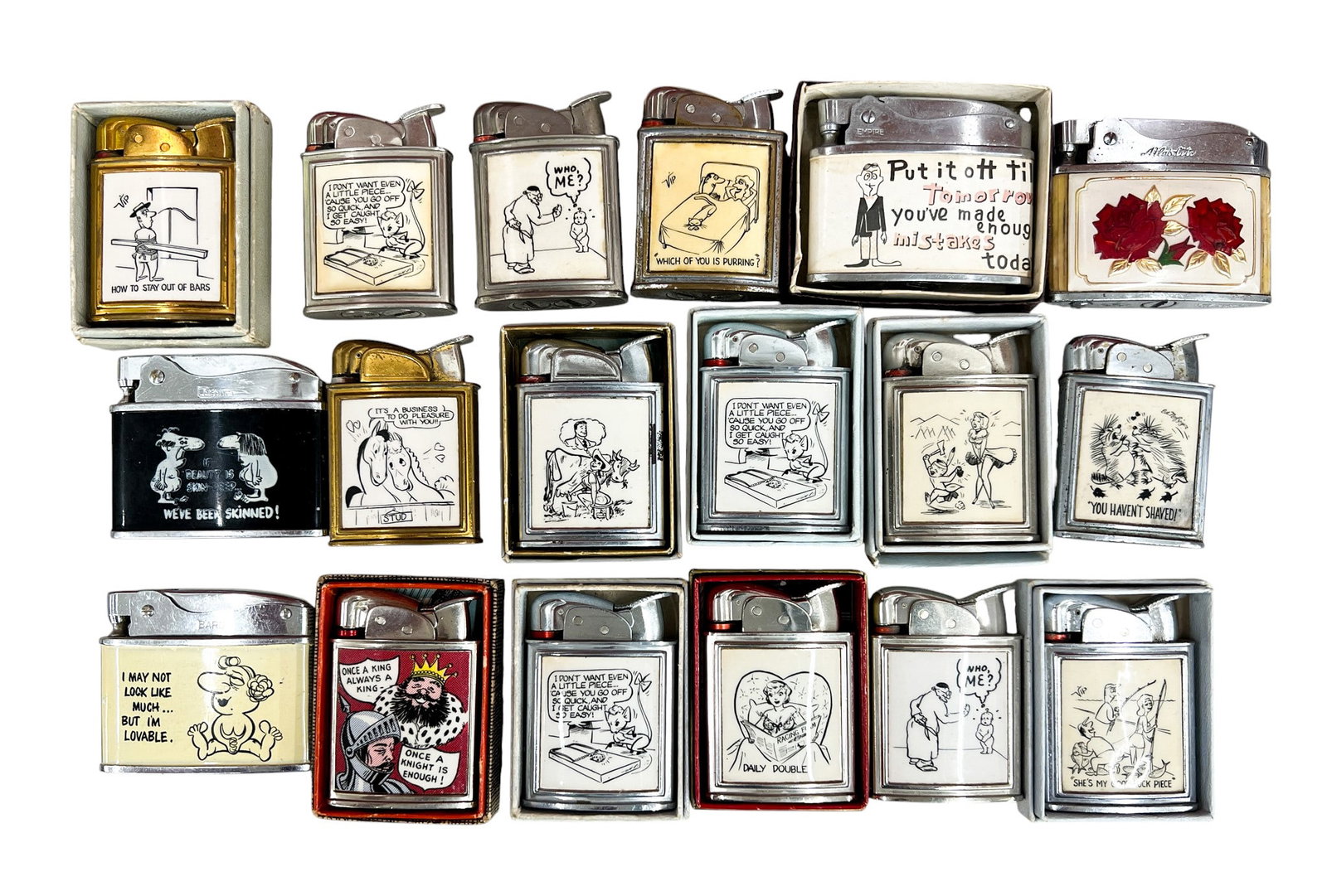 18pc Vintage Adult Humor Lighters etc. (1 of 1)