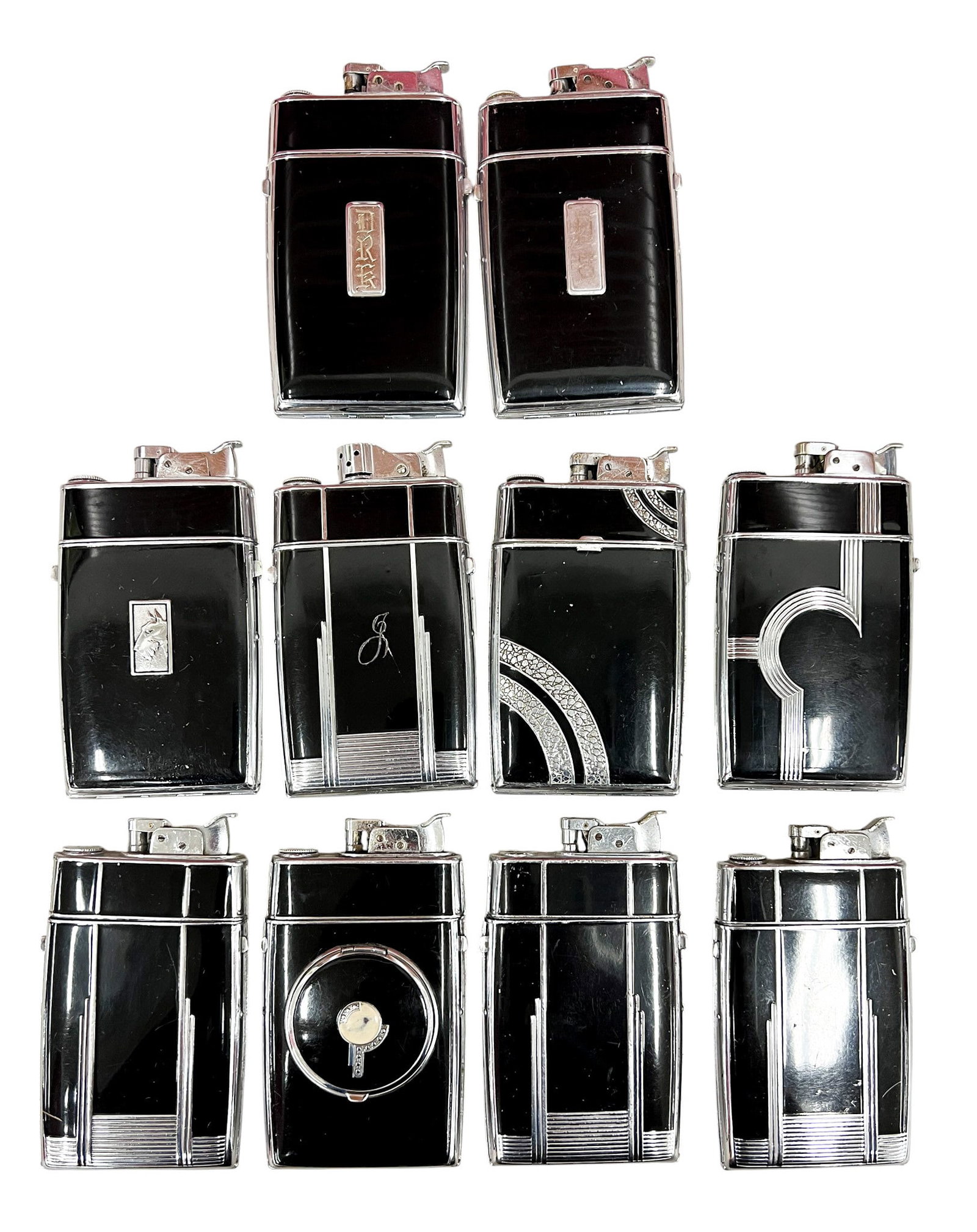 10pc Vintage Art Deco Evans Case Lighters (1 of 1)