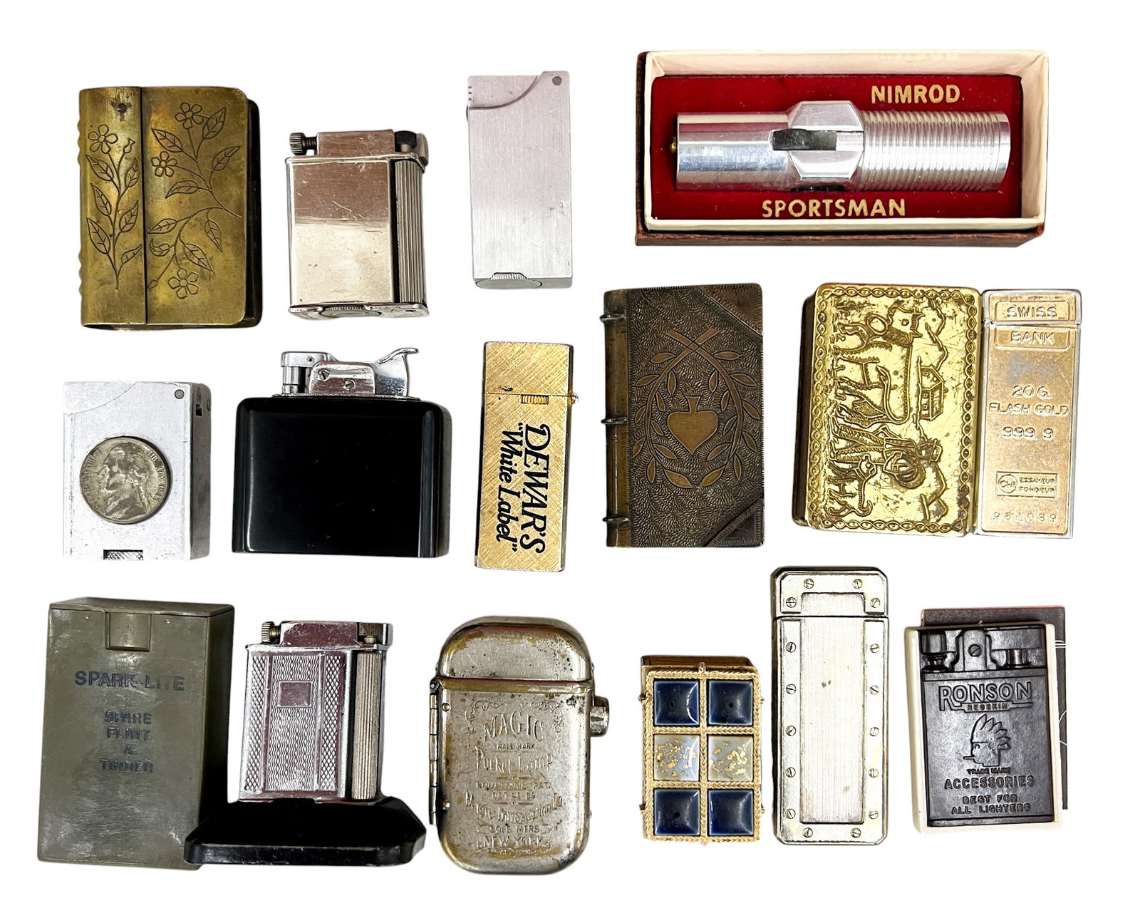 16pc Vintage Lighters & Match Cases etc. (1 of 1)
