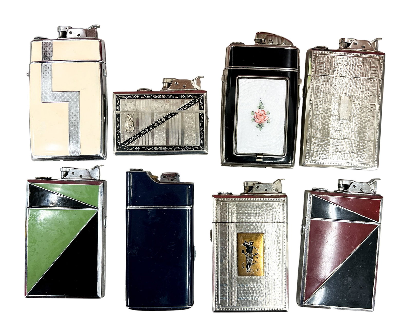 8pc Vintage Evans Case Lighters etc.: 8pc Vintage Evans Case Lighters etc. 4.25"x3" Largest