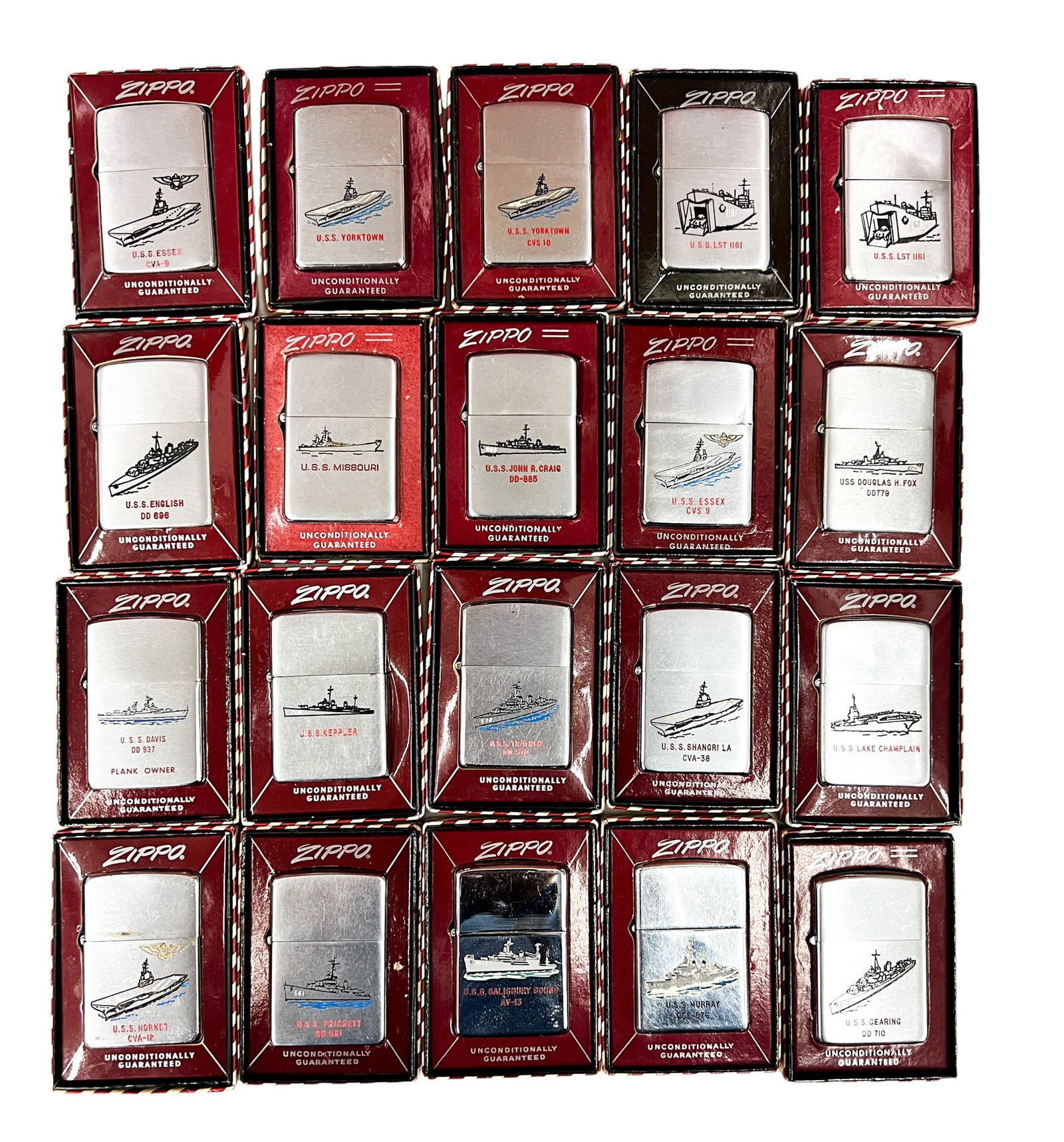 25pc Vintage U.S. Navy Zippo Lighters w Cases (1 of 1)