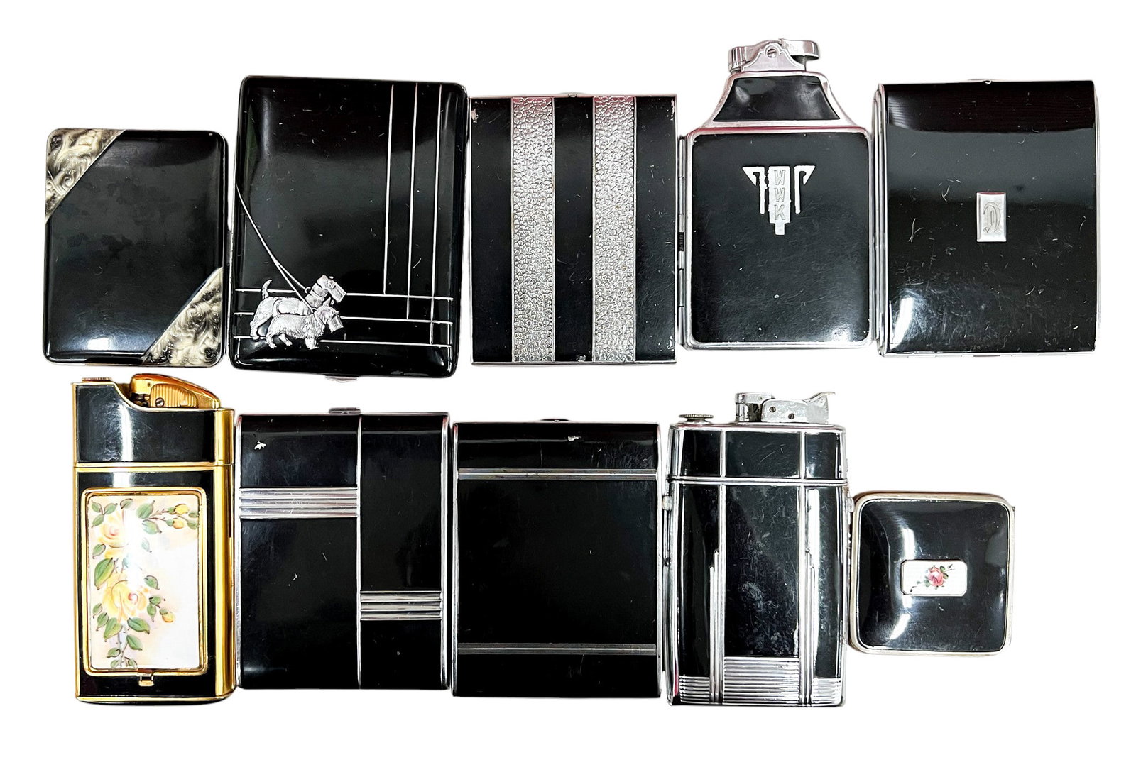 10pc Vintage Cigarette Cases, Case Lighters & Compacts (1 of 1)