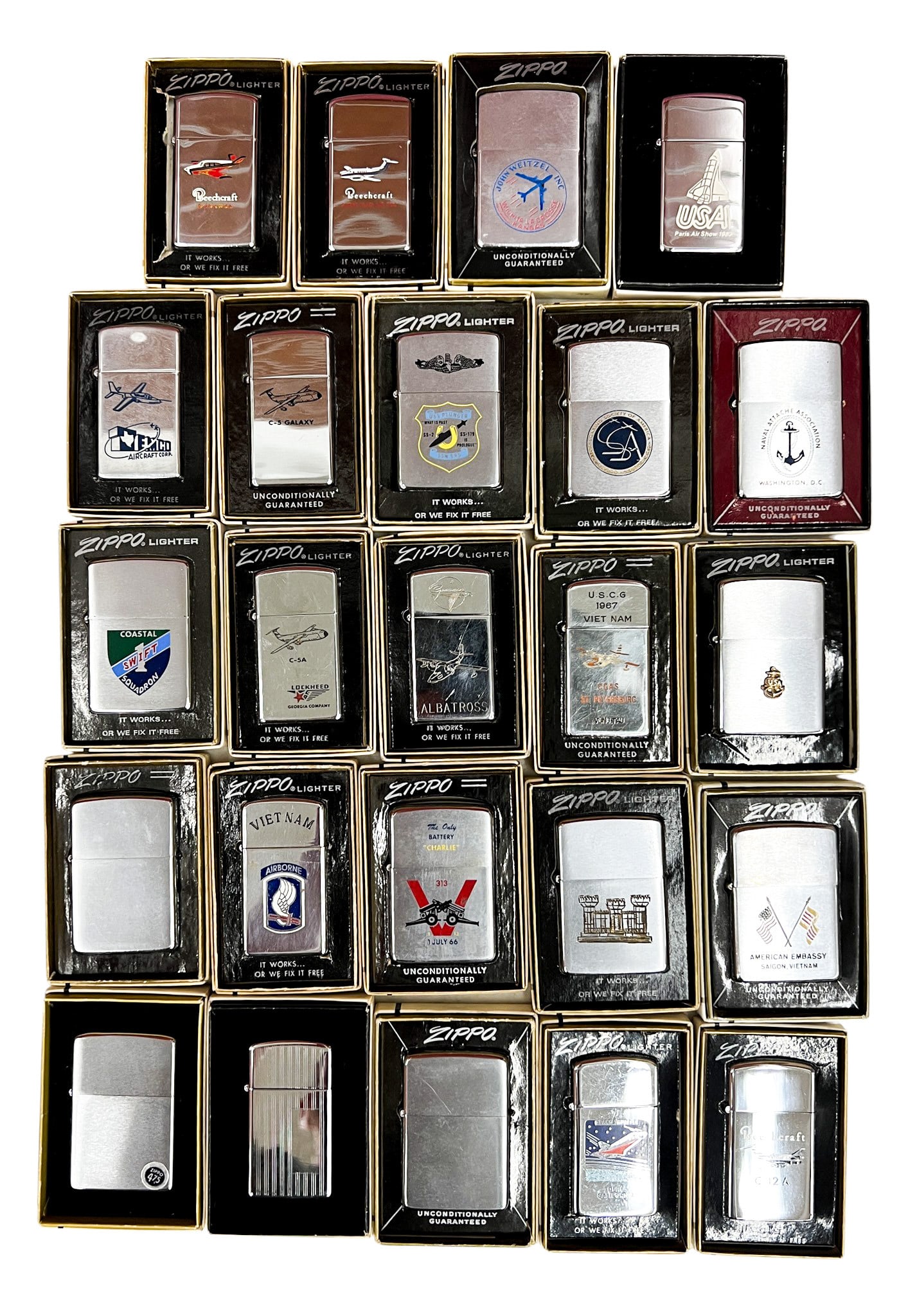 24pc Vintage Zippo Lighters w Boxes (1 of 1)