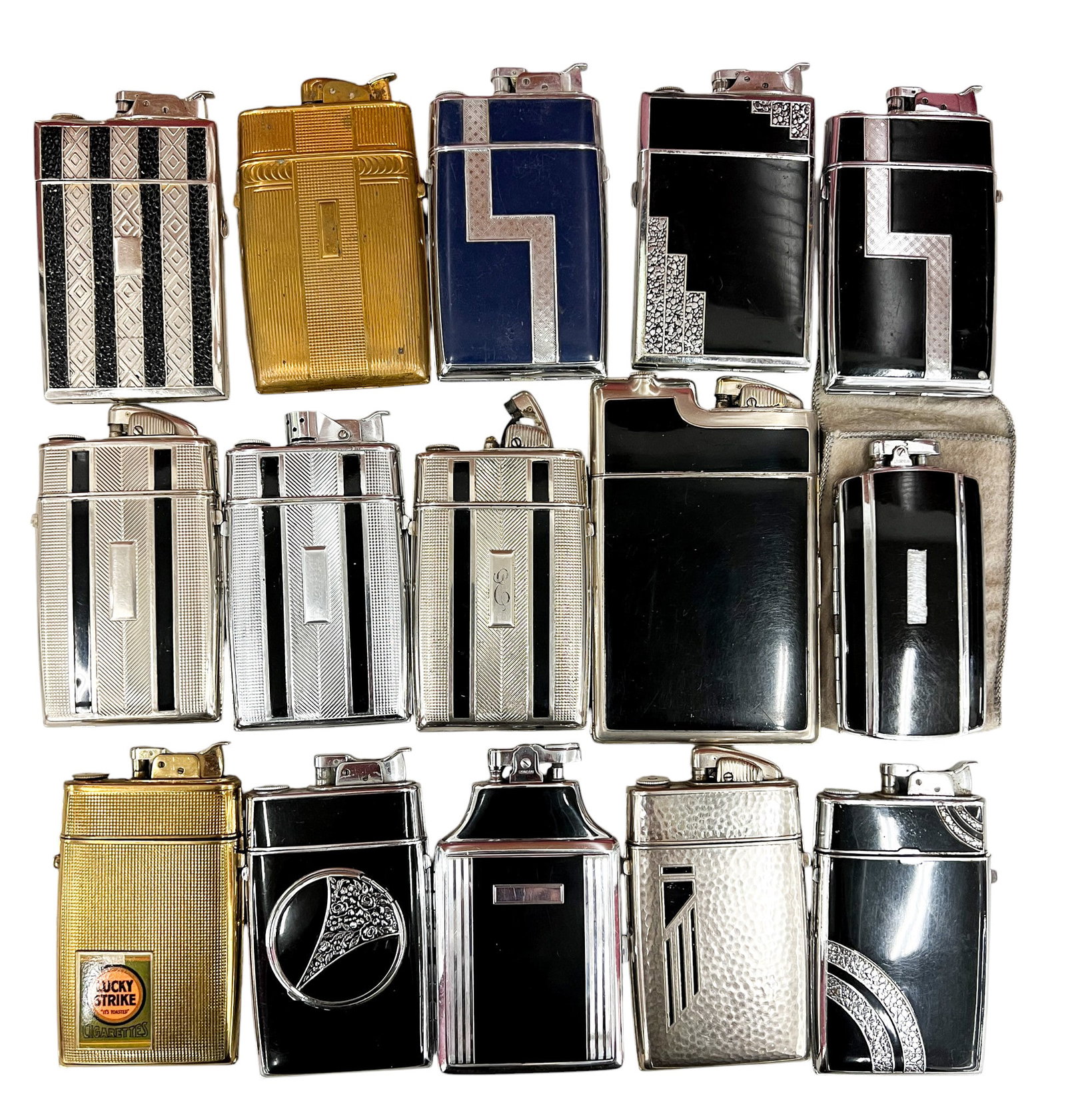 15pc Vintage Evans & Ronson Case Lighters (1 of 1)