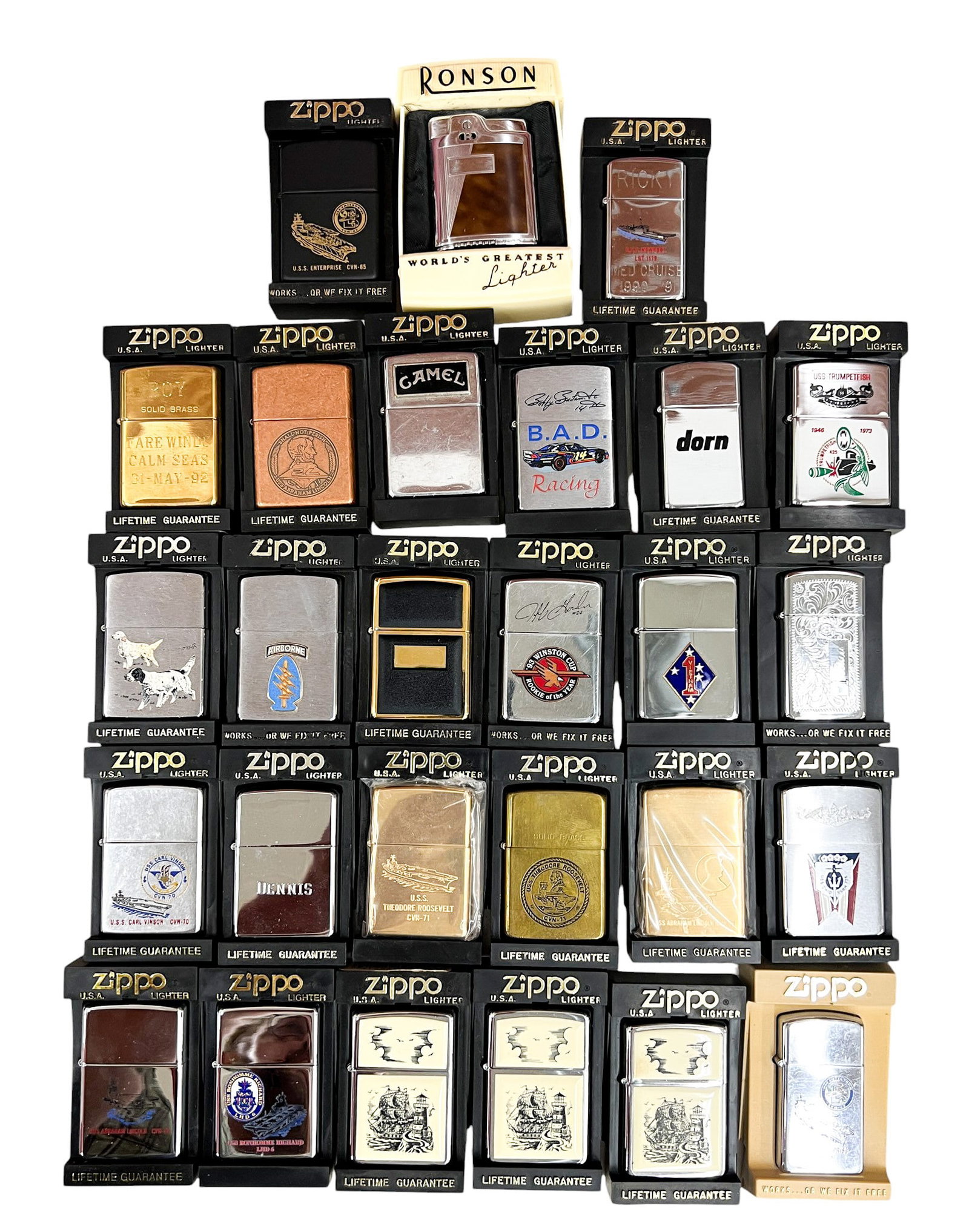 27pc Vintage Zippo Lighters w Cases etc. (1 of 1)