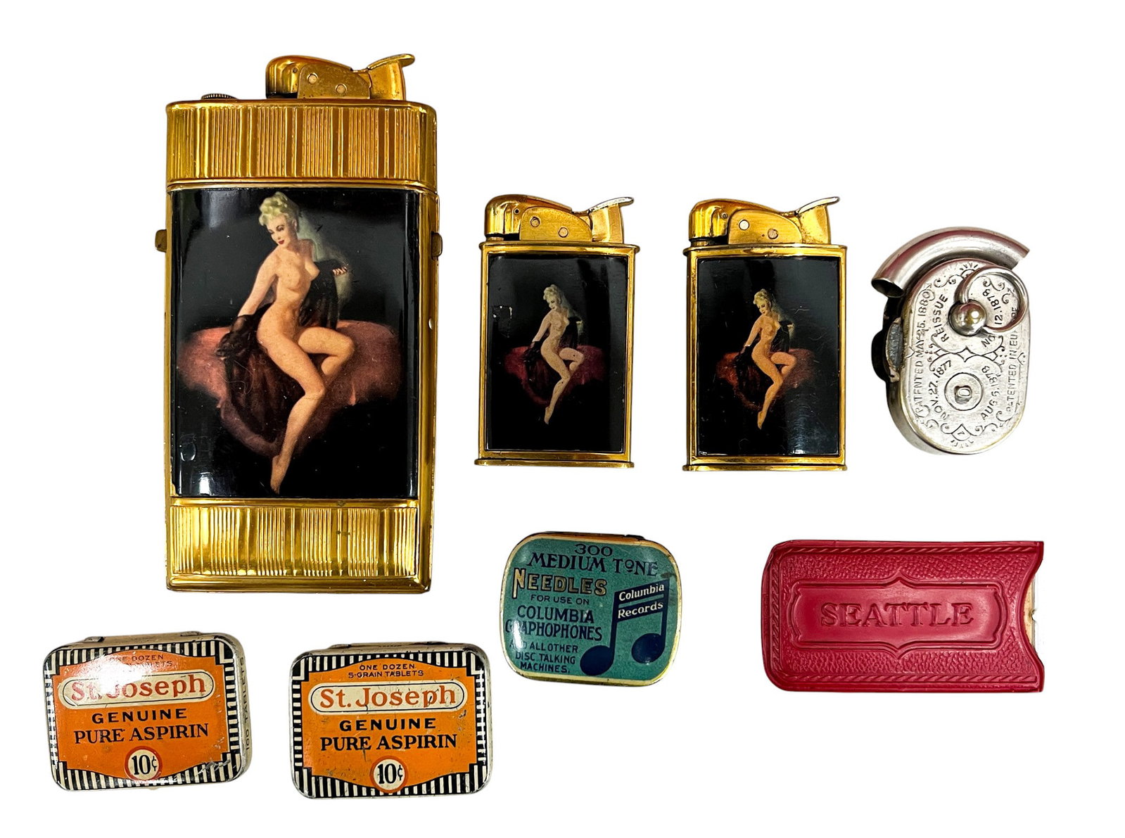 8pc Vintage Evans Pin-up Lighters etc. (1 of 1)