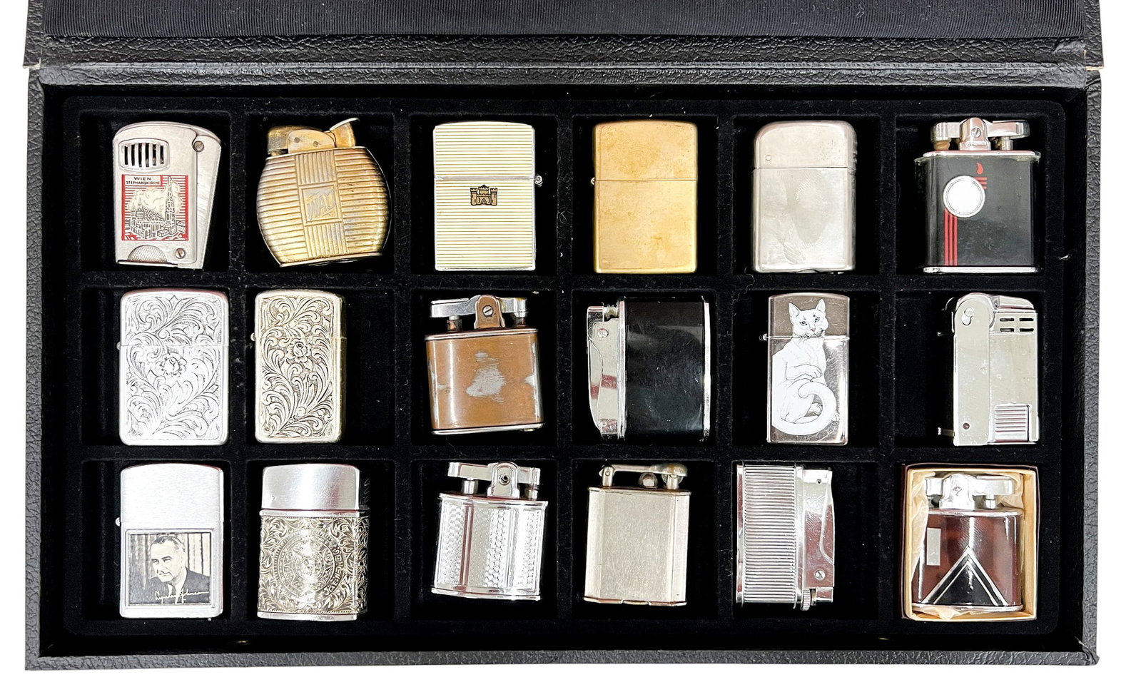 18pc Vintage Lighters w Display Box (1 of 1)