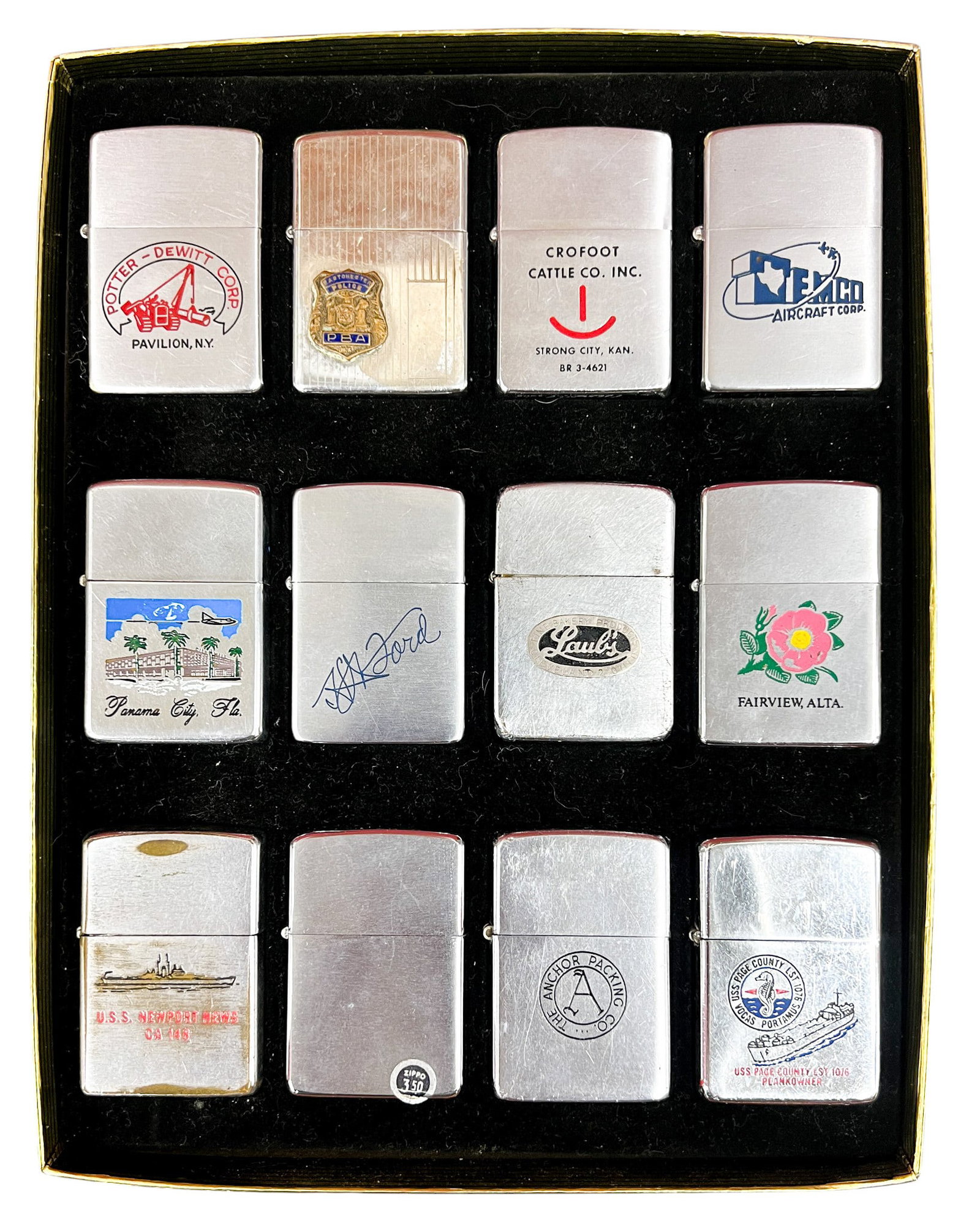 12pc Vintage Zippo Lighters w Box (1 of 1)