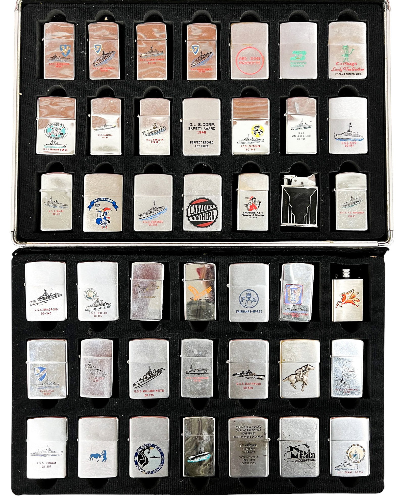 42pc Vintage Zippo Lighters etc. w Carrying Case (1 of 1)