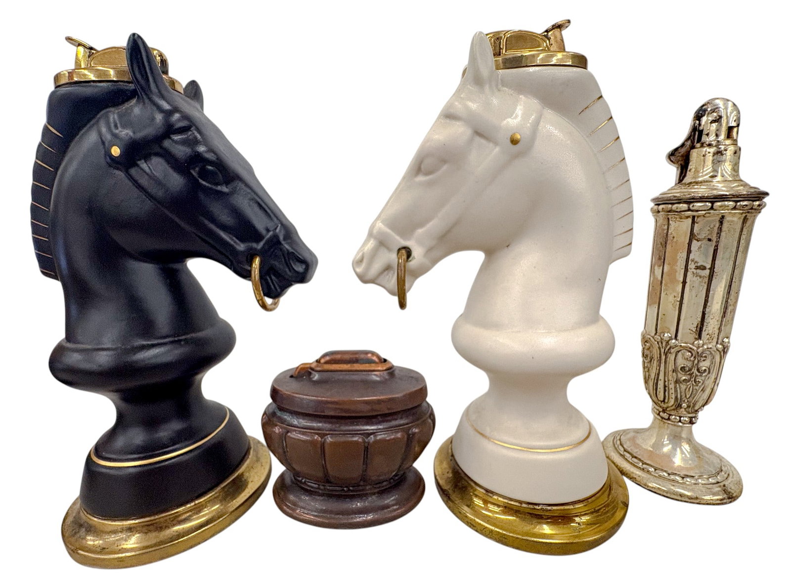 11pc Vintage Chess & Cowboy Tabletop Lighters etc. - 3