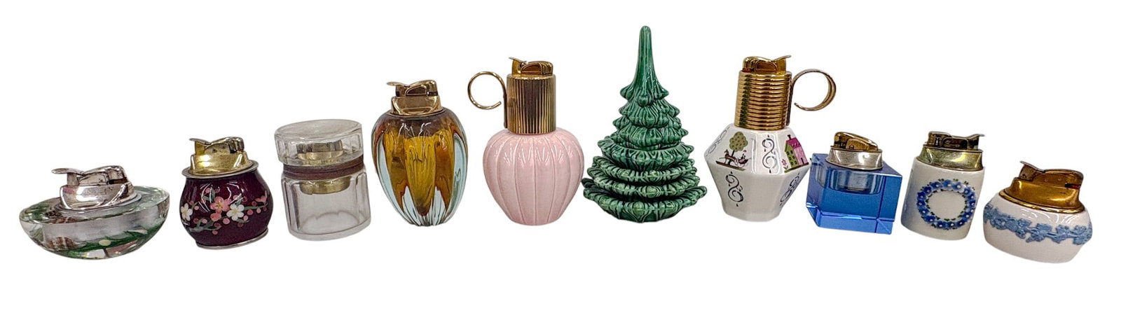 14pc Vintage Ceramic & Glass Tabletop Lighters etc. (1 of 5)