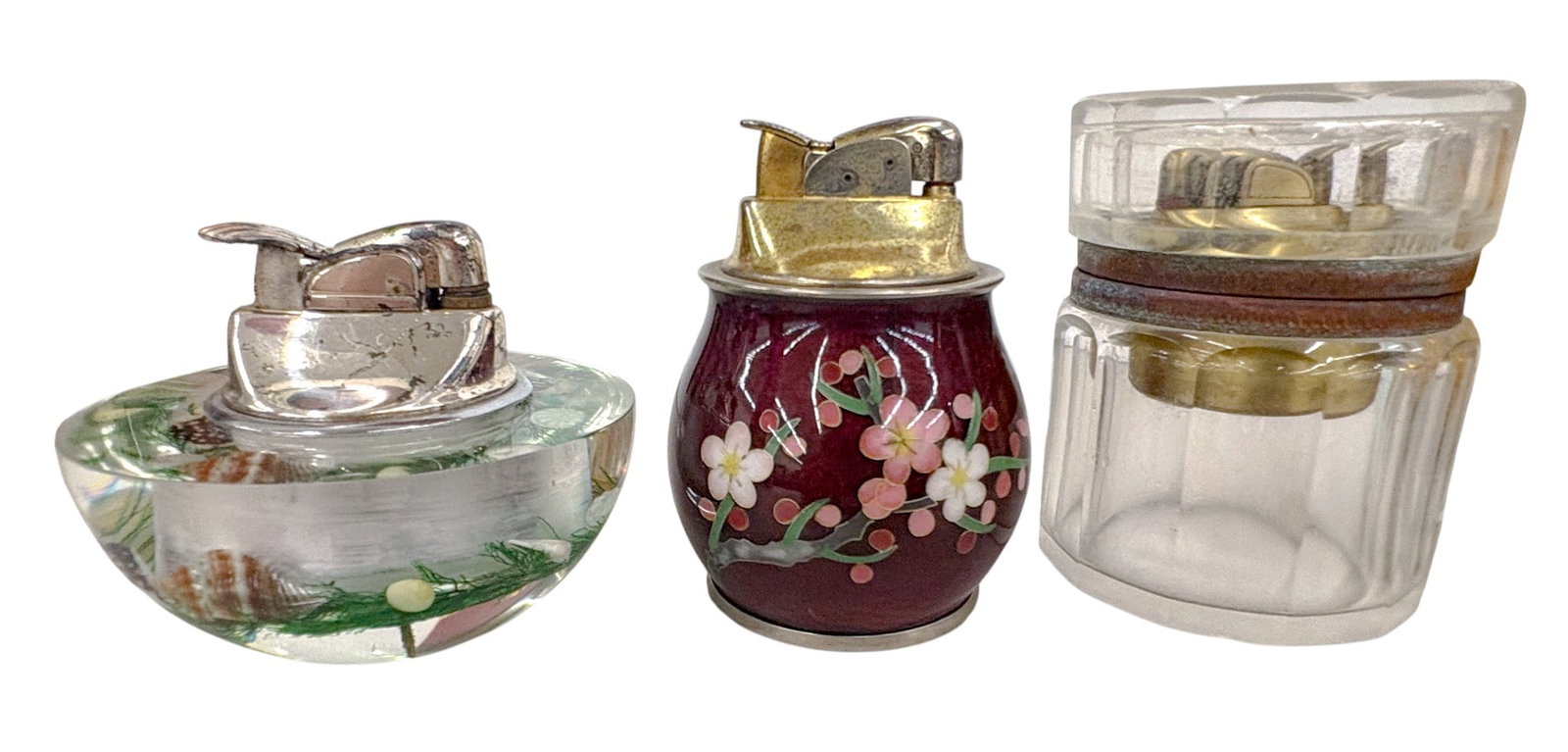 14pc Vintage Ceramic & Glass Tabletop Lighters etc. - 2