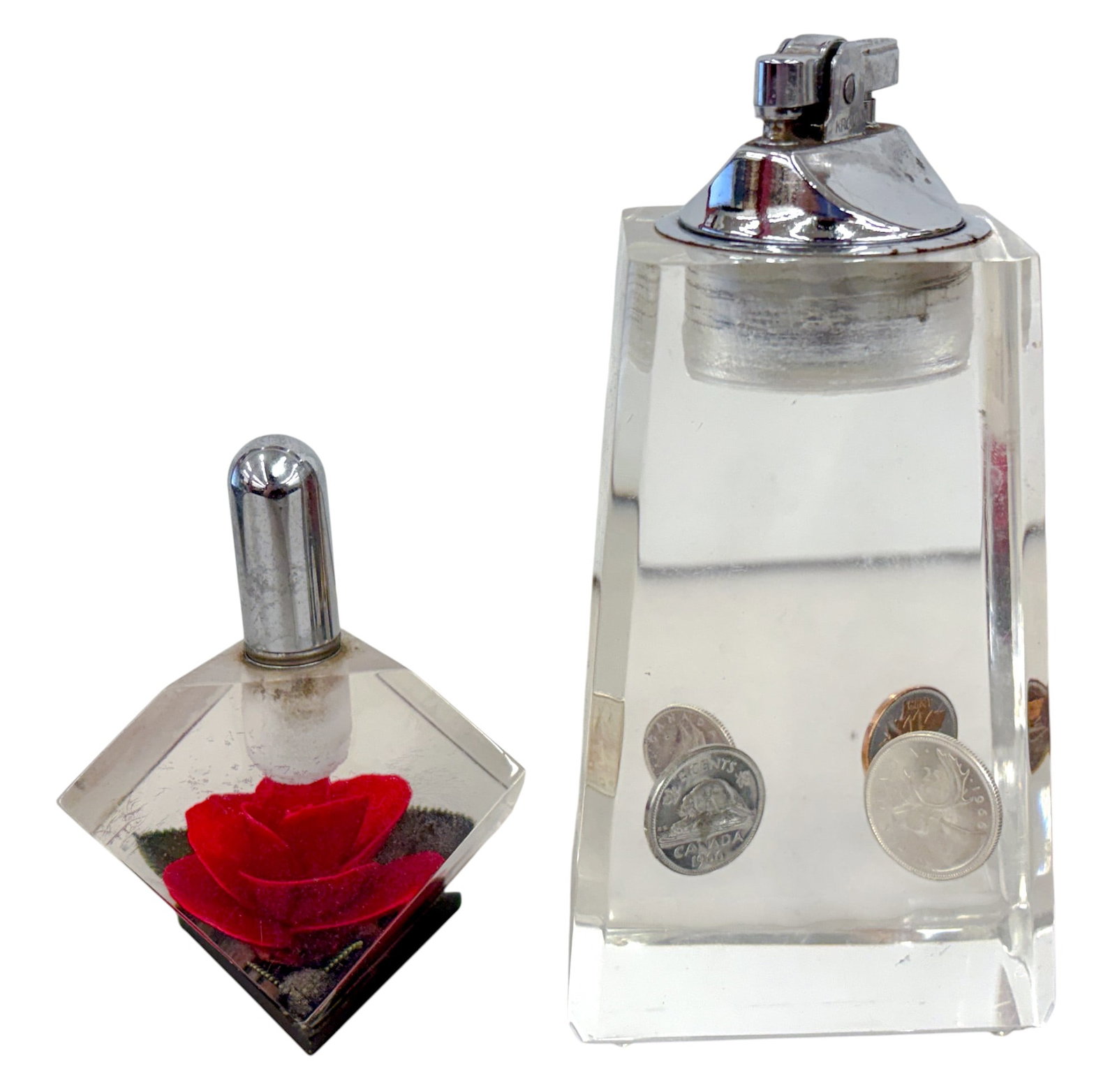 6pc Vintage Acrylic Encased Tabletop Lighters - 2