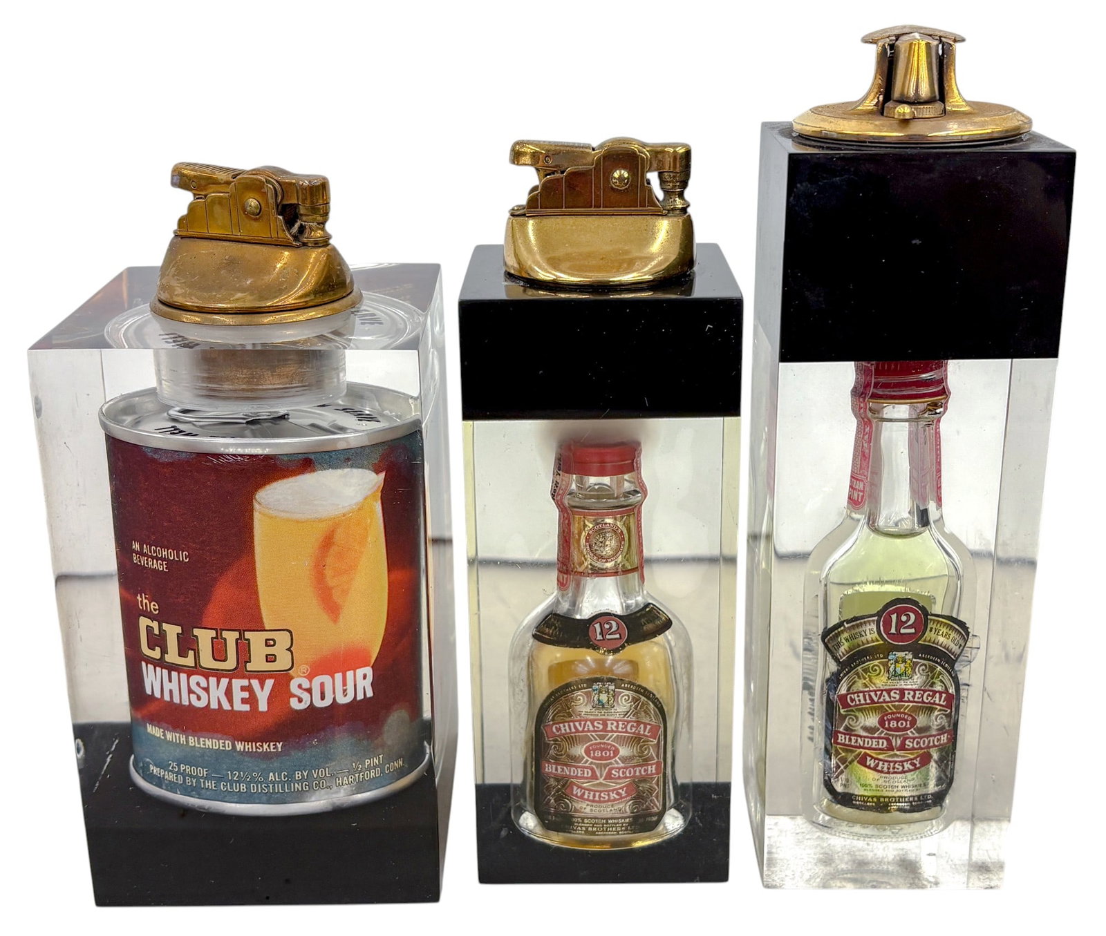 6pc Vintage Acrylic Encased Tabletop Lighters - 3