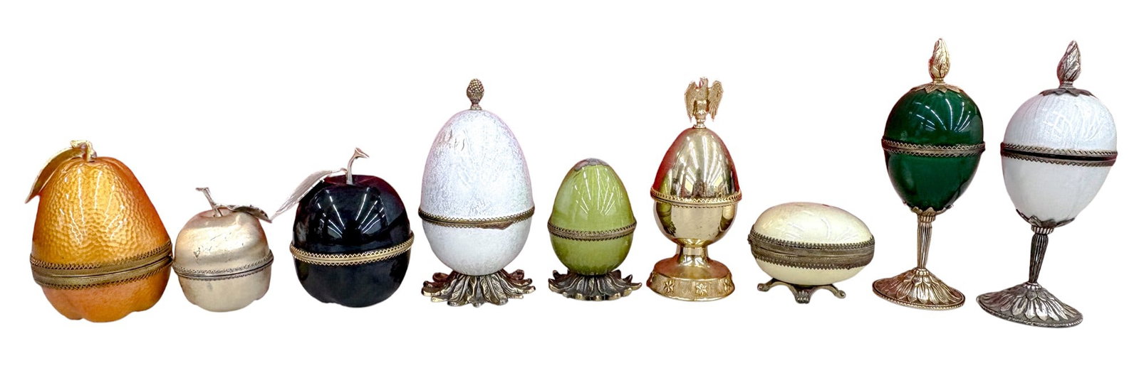 9pc Vintage Egg & Fruit Lidded Tabletop Lighters (1 of 5)