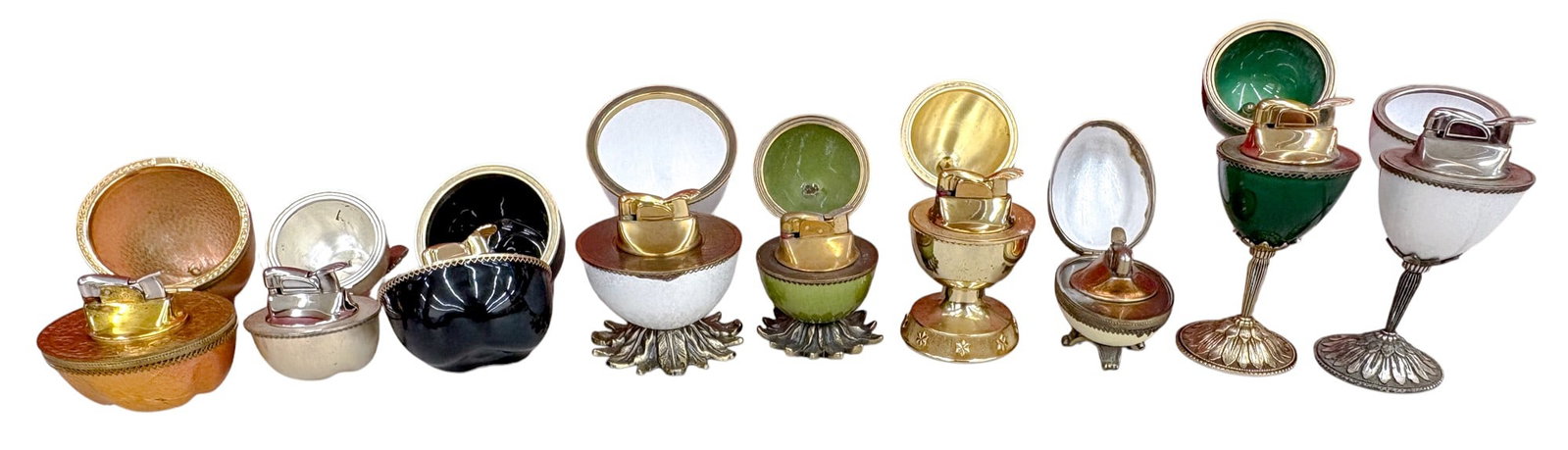 9pc Vintage Egg & Fruit Lidded Tabletop Lighters - 2