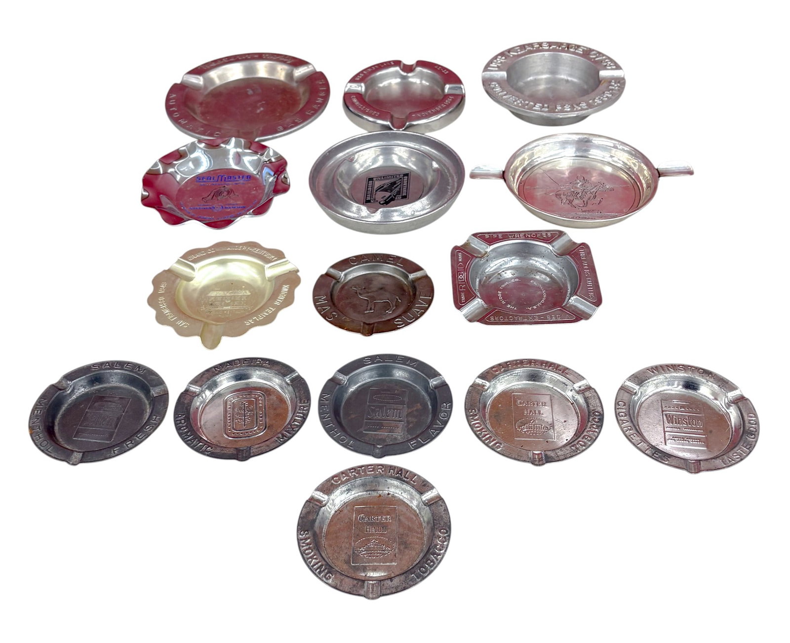 16pc VIntage Metal Advertising Ashtrays etc. - 2