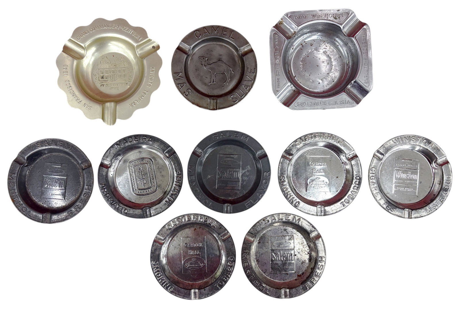 16pc VIntage Metal Advertising Ashtrays etc. - 4