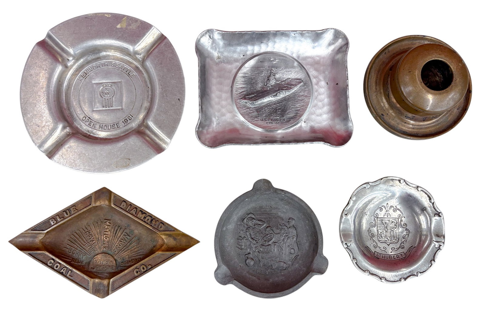 15pc Vintage Metal & Cast Iron Ash Trays etc. - 2