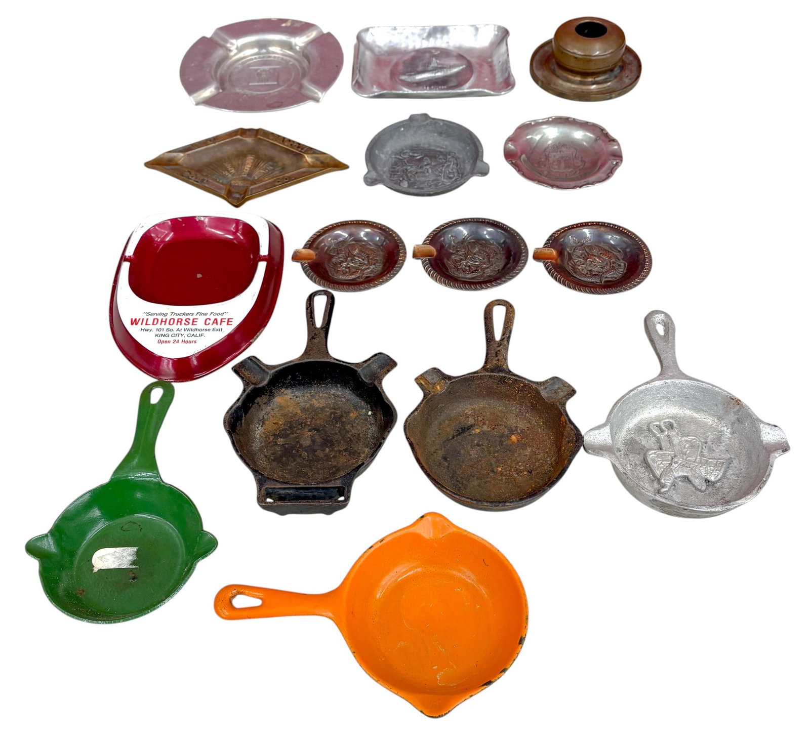 15pc Vintage Metal & Cast Iron Ash Trays etc. - 4