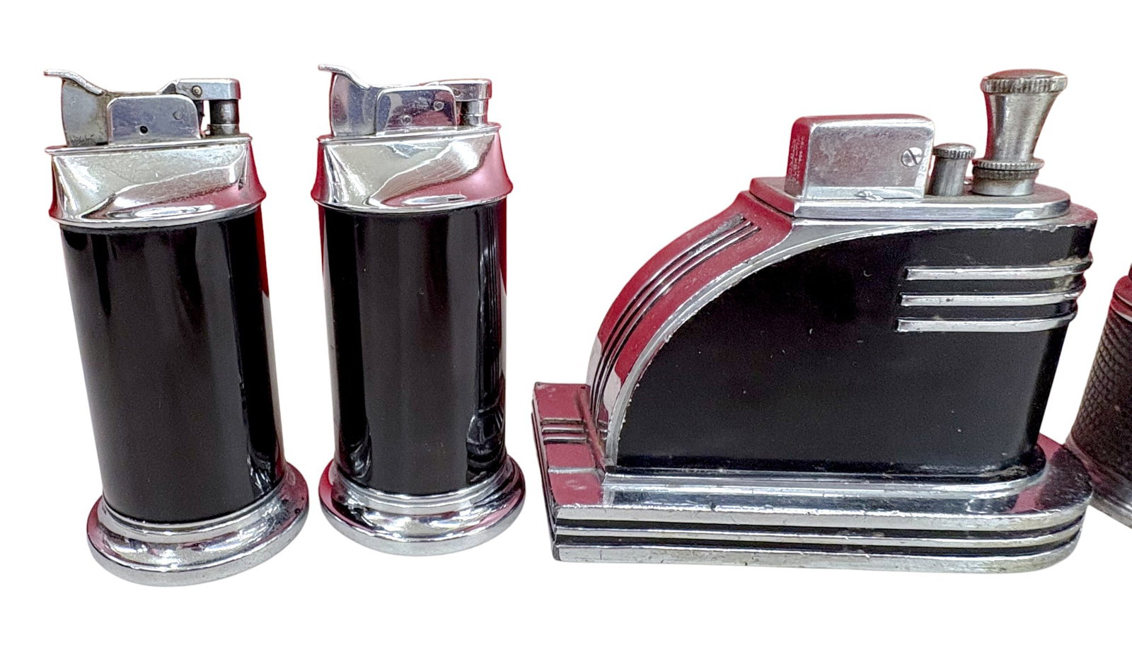 9pc Vintage Silver & Black Tabletop Lighters - 2