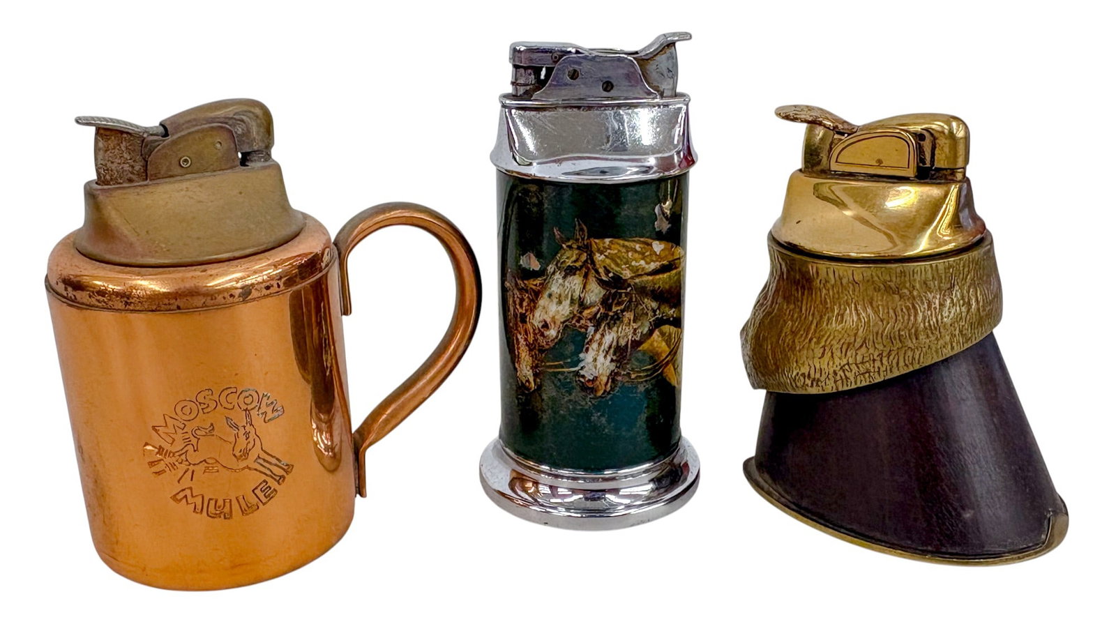 3pc Vintage Horse Themed Tabletop Lighters (1 of 3)