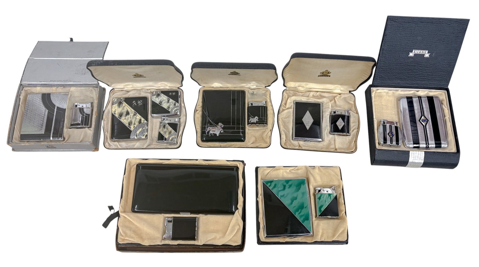 15pc Vintage Evans Lighters & Cigarette Case Sets etc. (1 of 1)