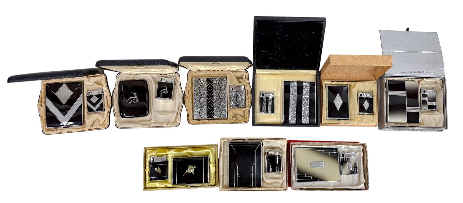 18pc Vintage Evans Lighter & Cigarette Case Sets w Boxes (1 of 1)